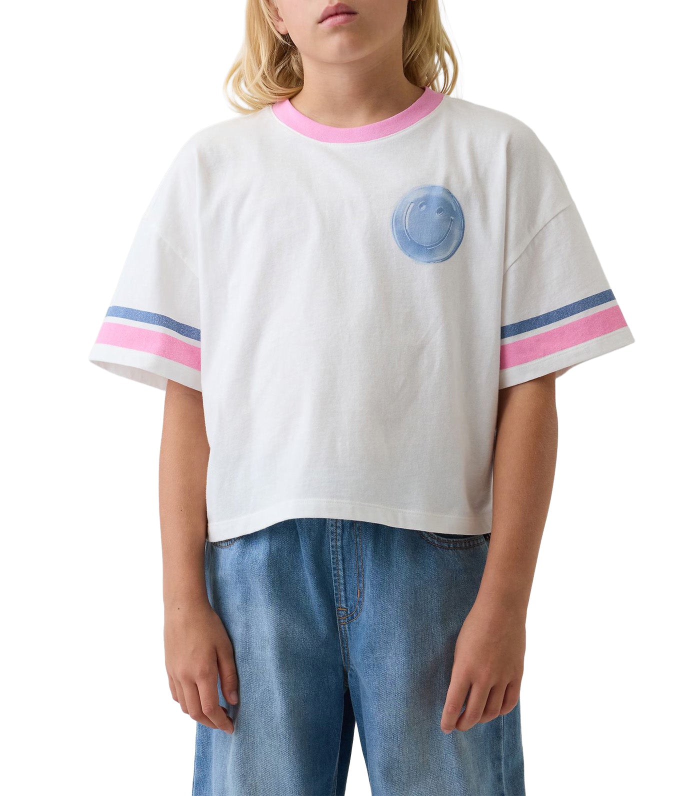 Kids Oversized Graphic T-Shirt New White