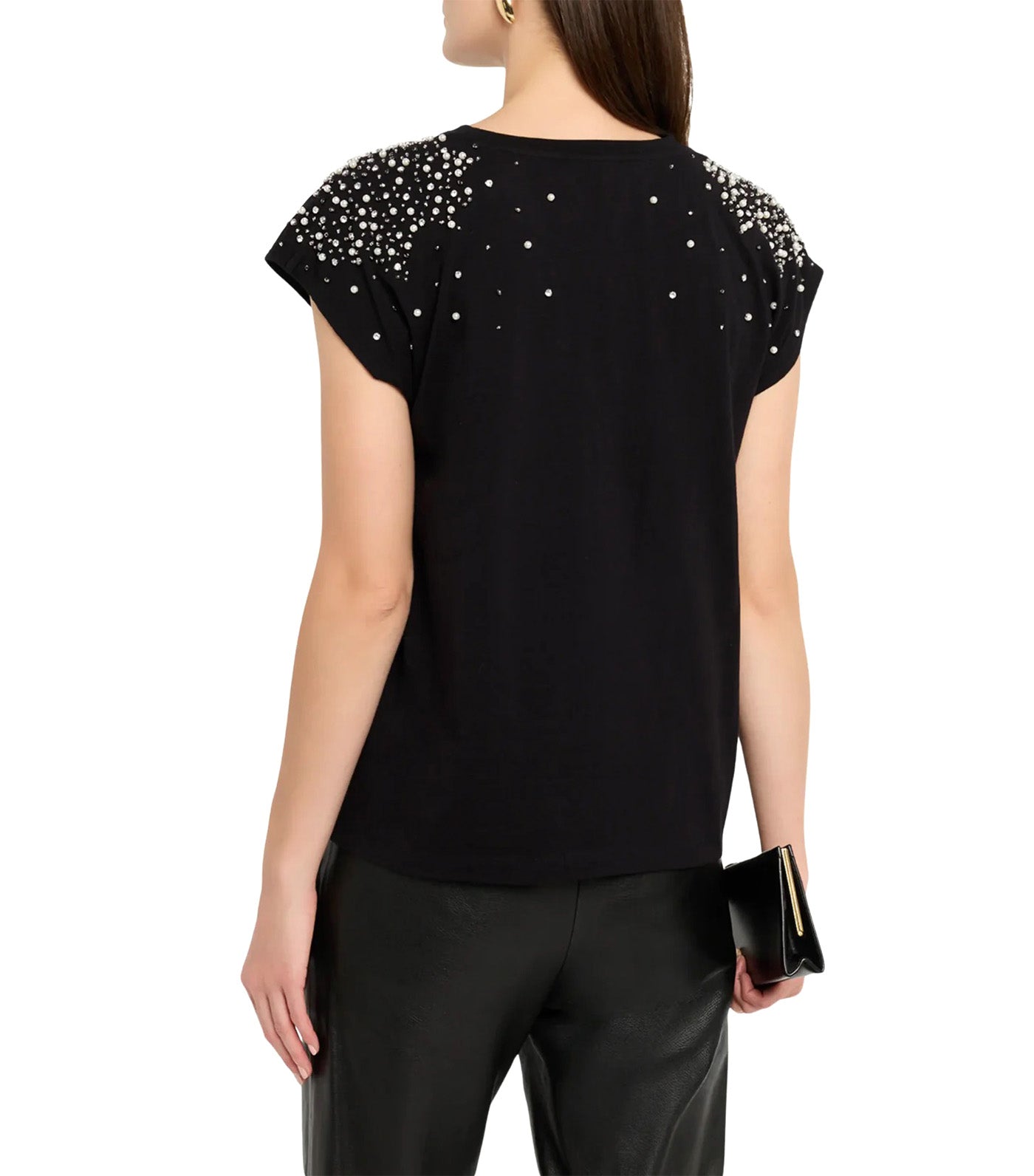 Amelia Embellished Top Black