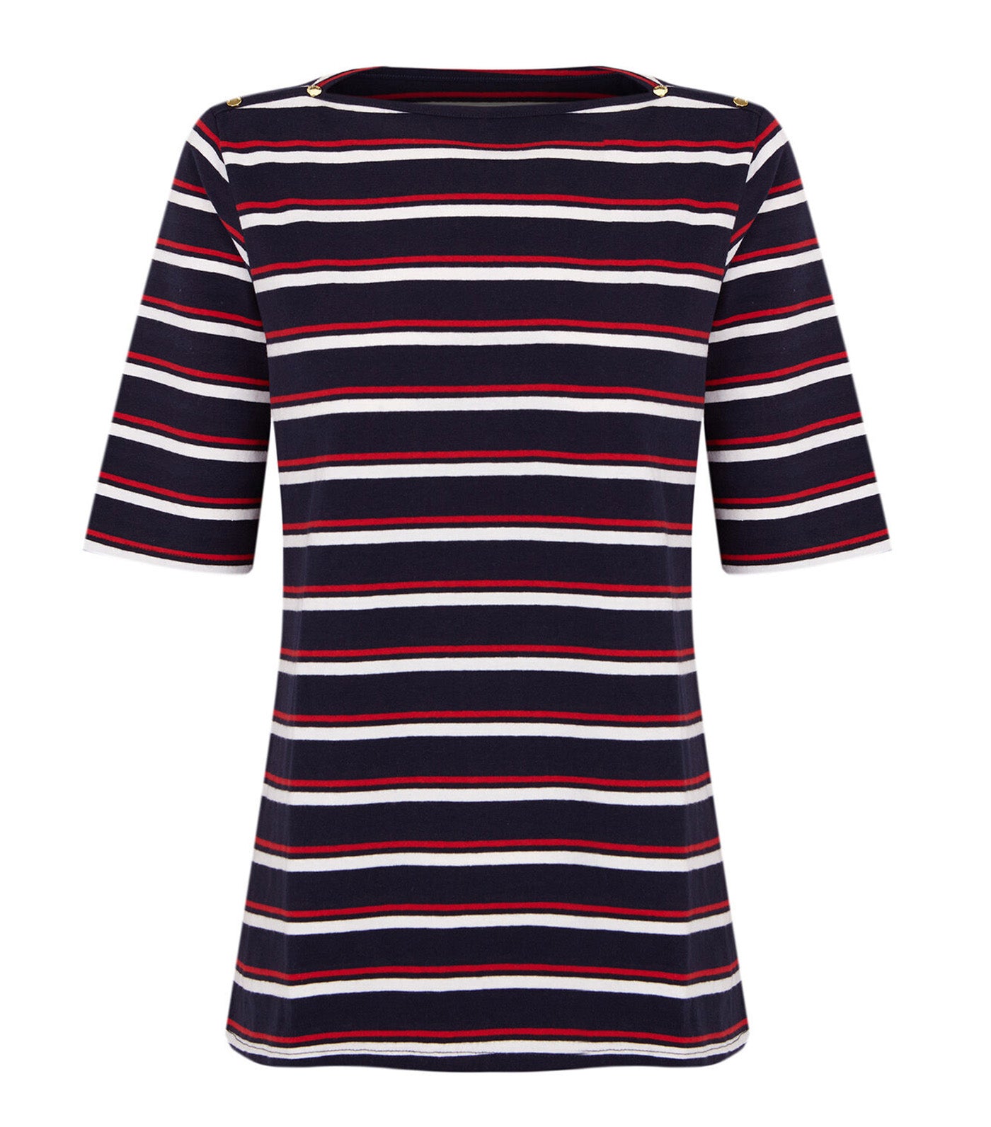 Basic Boat Neckline T-Shirt Multi