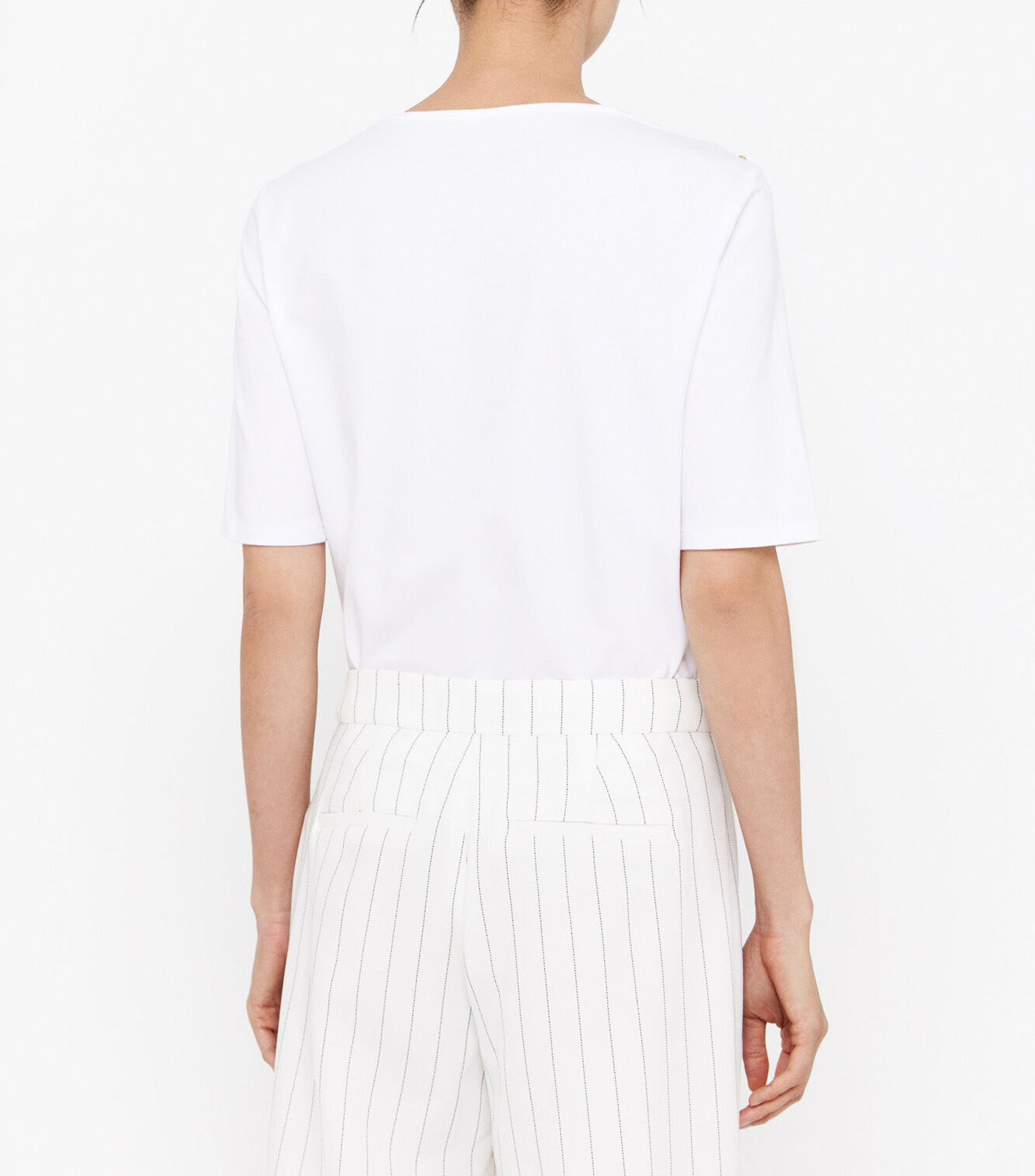 Basic Boat Neckline T-Shirt White