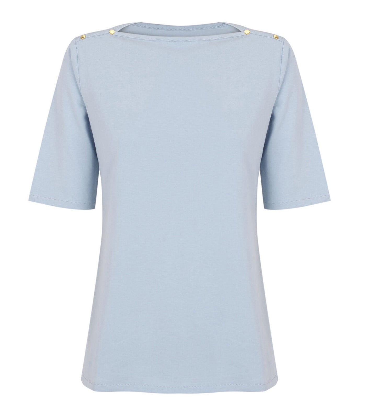 Basic Boat Neckline T-Shirt Blue