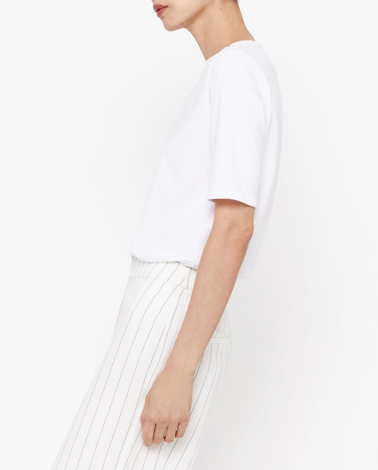 Basic Boat Neckline T-Shirt White