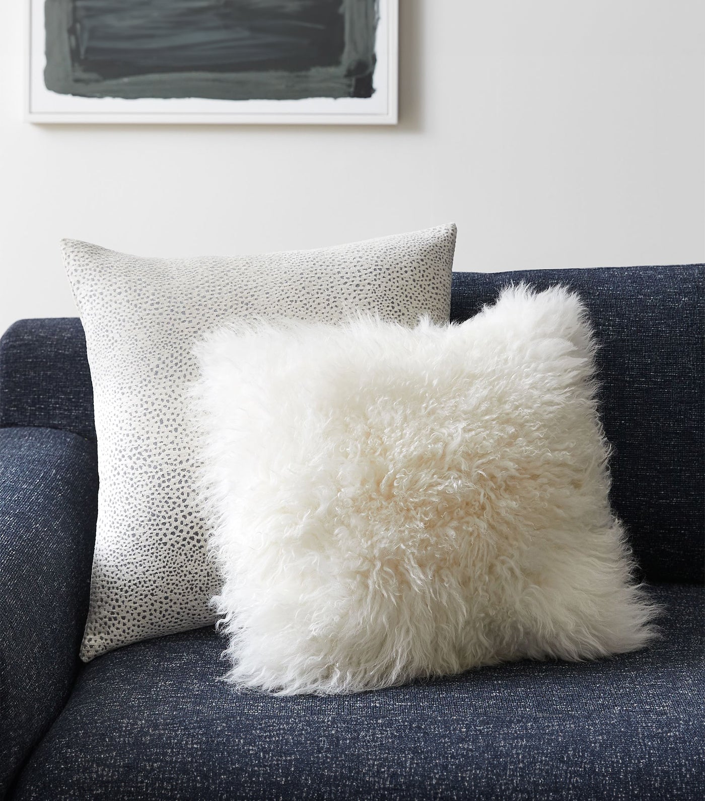 Mongolian Lamb Pillow Cover - White