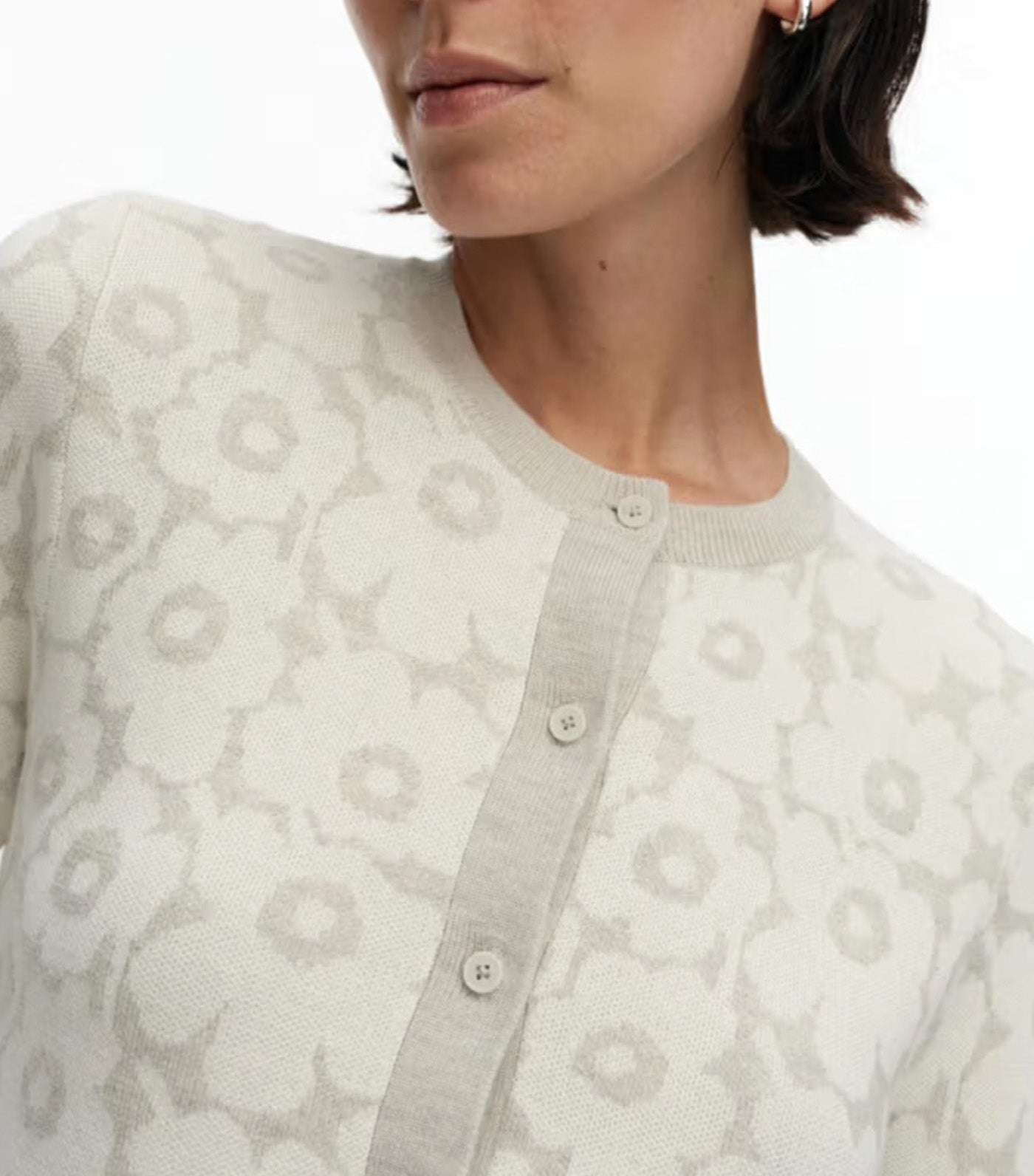Arvaus Unikko Knitted Cardigan Off-White/Light Gray