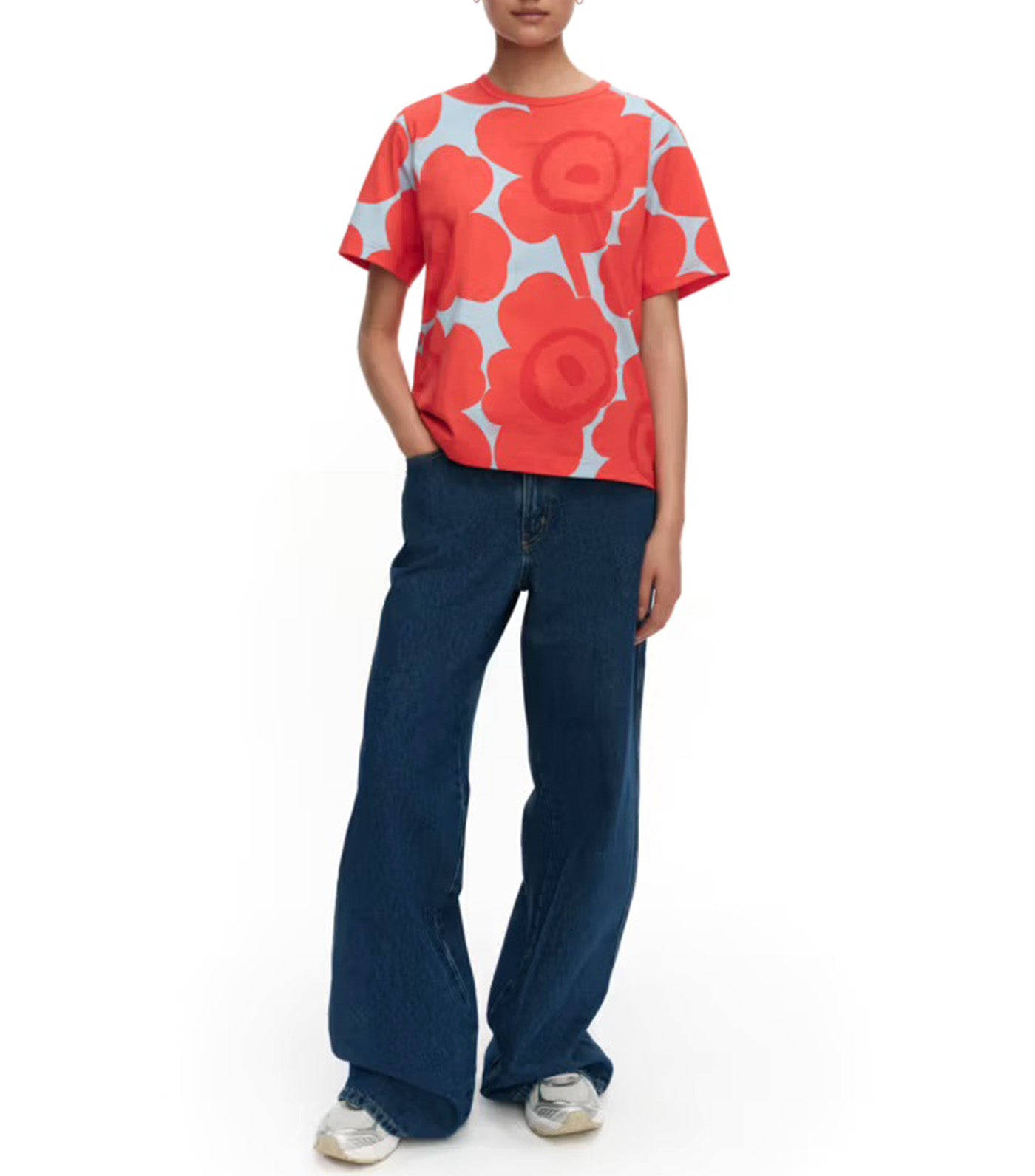 Erna Unikko Kioski T-Shirt Light Blue/Red