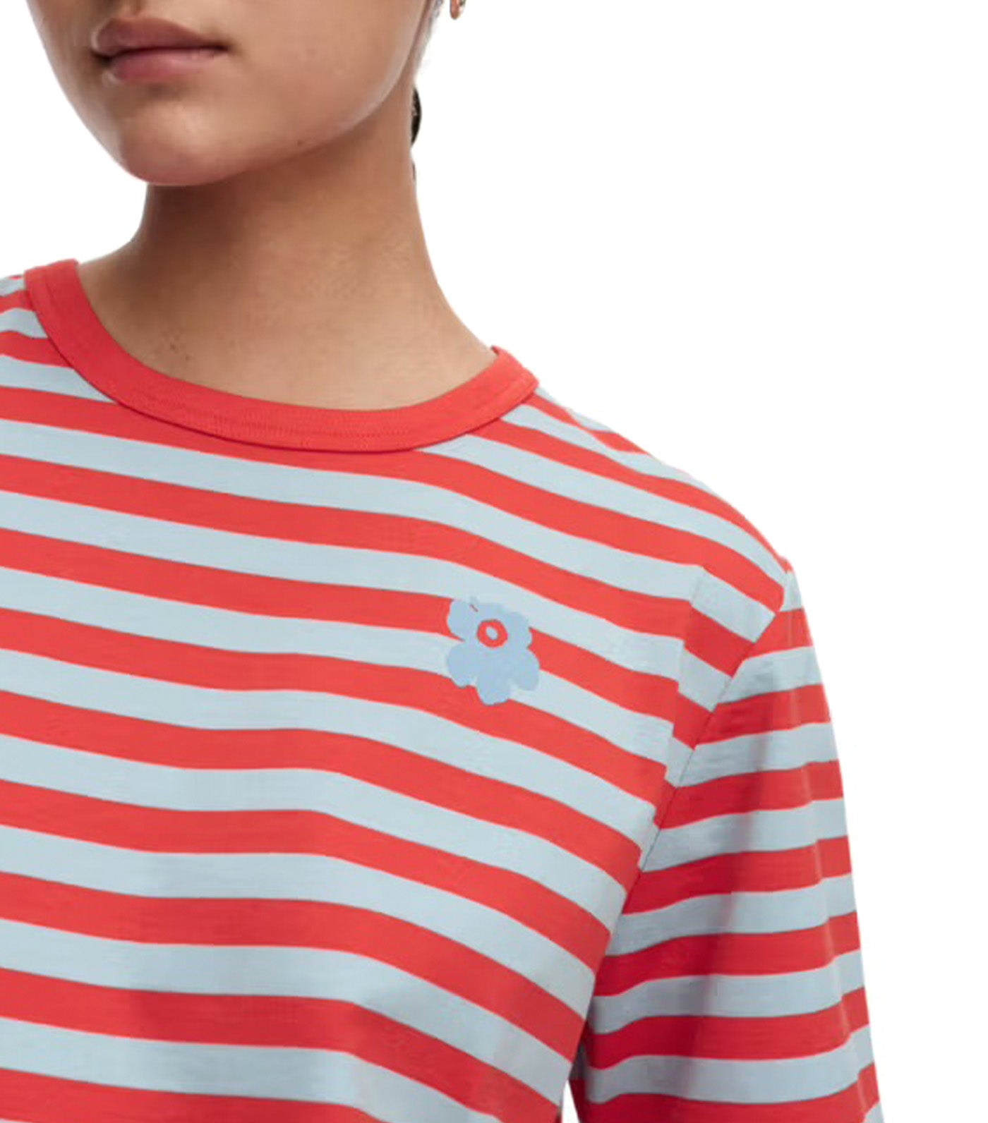 Tasaraita Unikko Kioski T-Shirt Red/Light Blue
