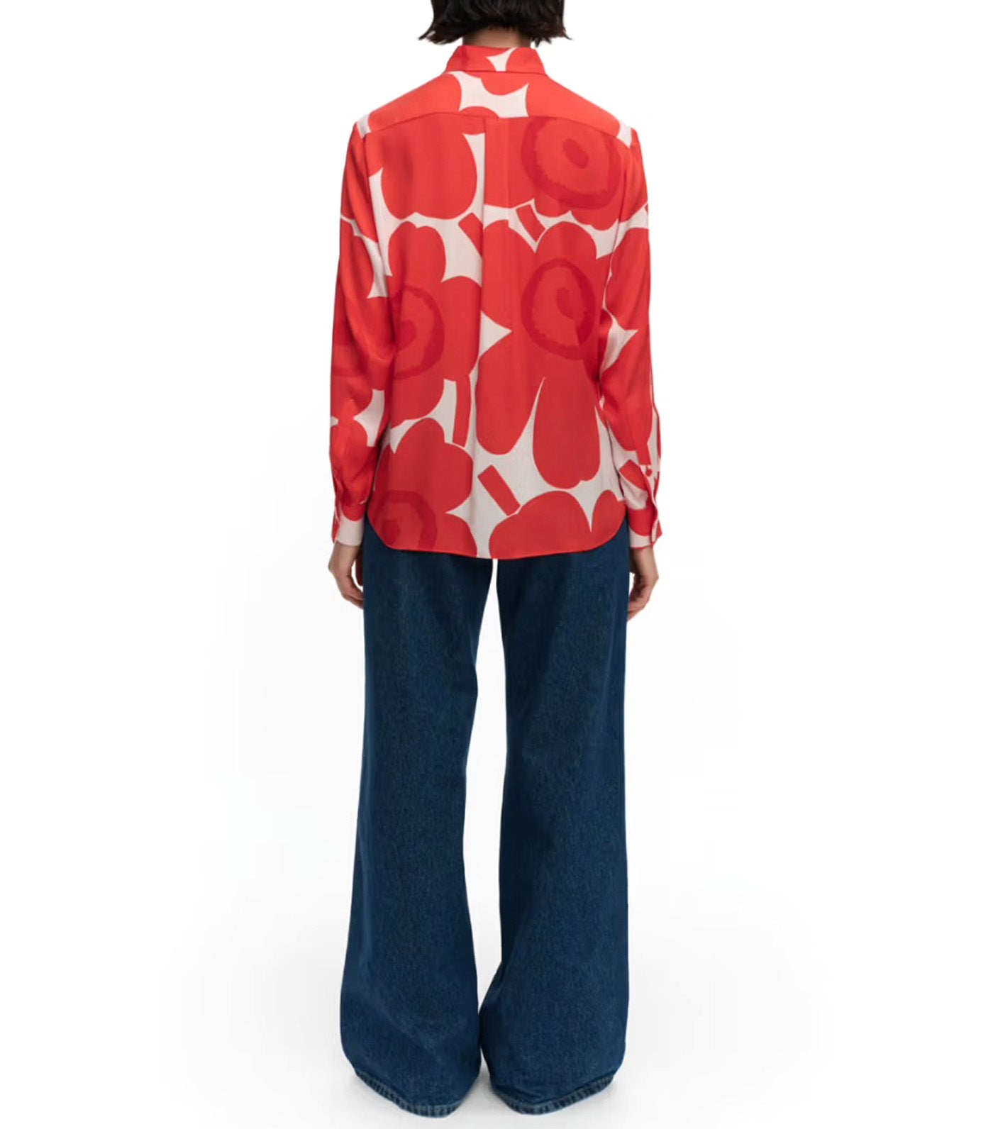 Maija Unikko Silk Shirt Red/Light Pink