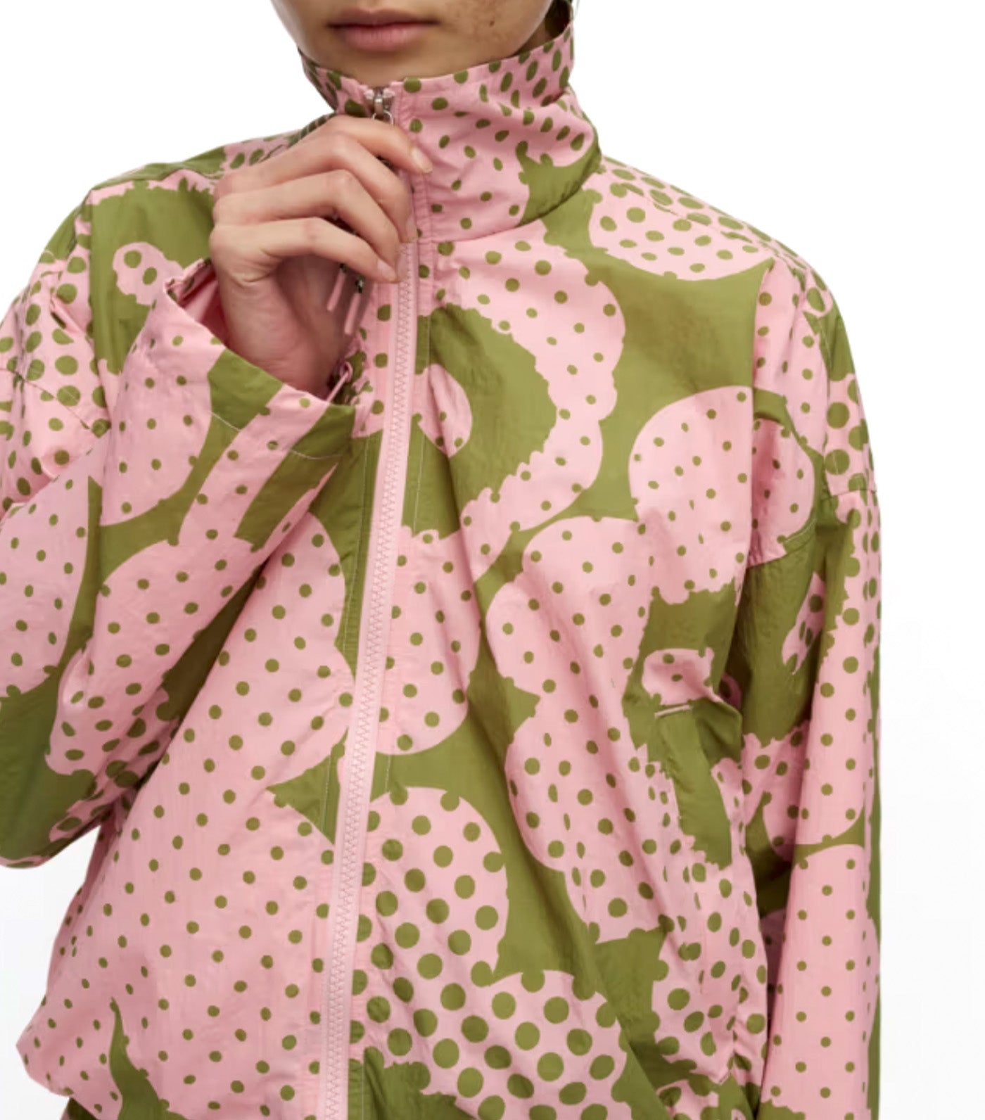 Harjoitus Unikko Kioski Activewear Coat Green/Light Pink