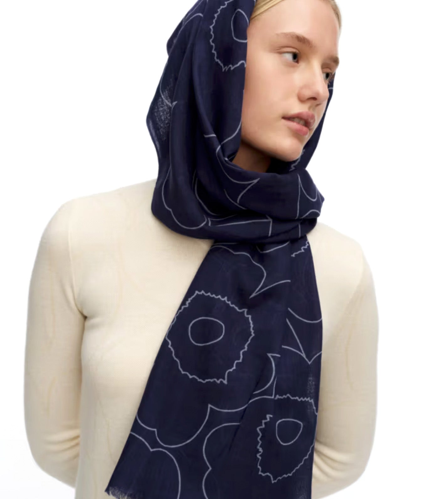 Fiore Piirto Unikko Scarf Dark Blue/Light Blue