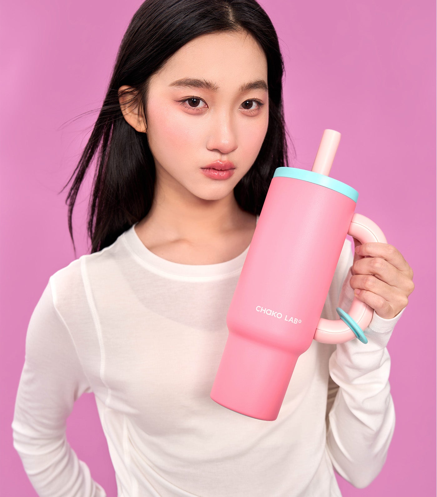 Chako Lab Bawang Ceramic Thermos Cup Raspberry
