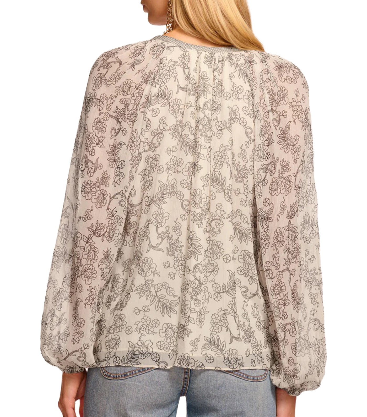 Emily Blouse Bone/Black Floral