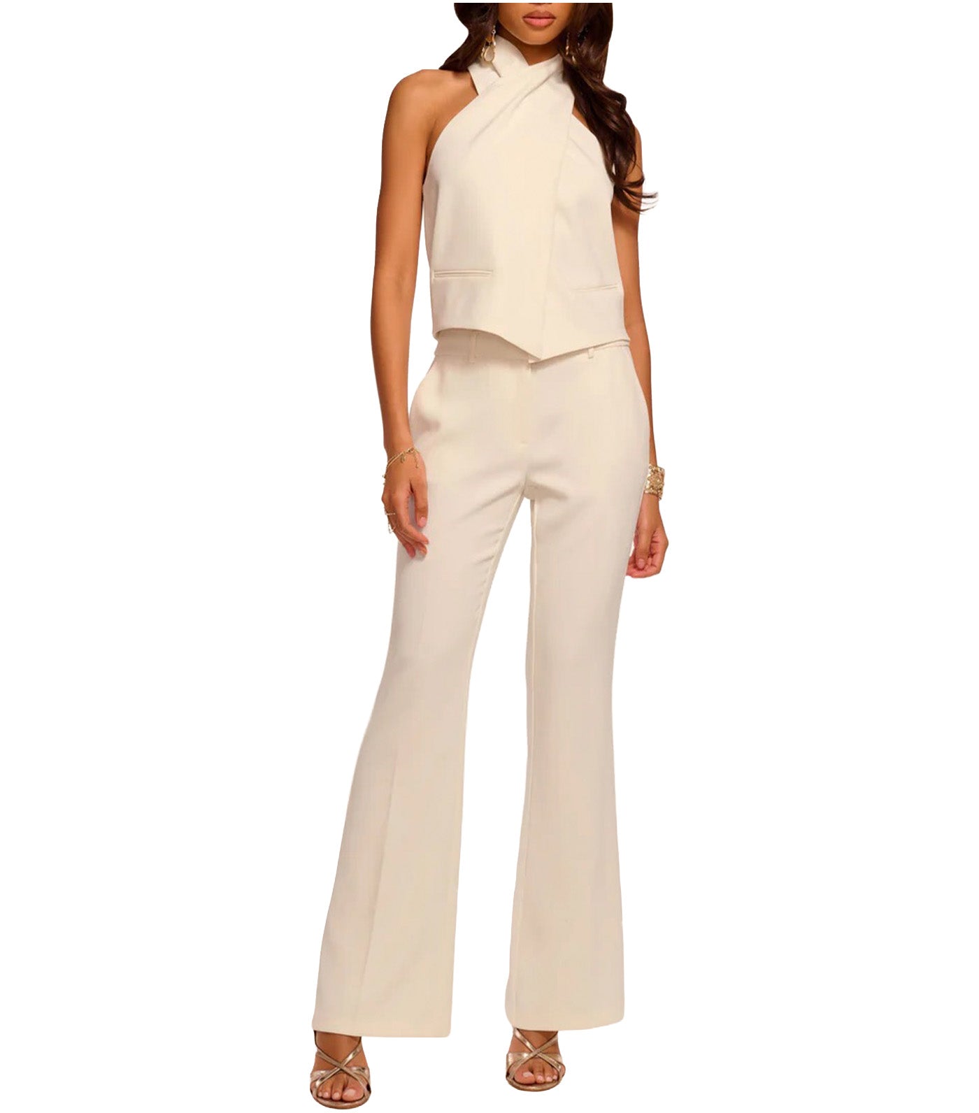 Orian Tailored Flare Pant Ivory