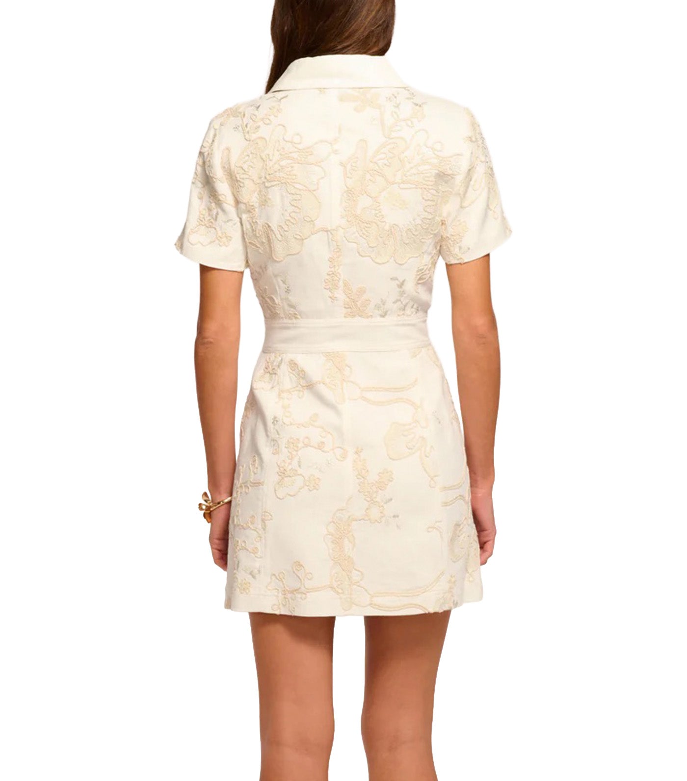 Shannon Floral Embroidered Mini Dress White