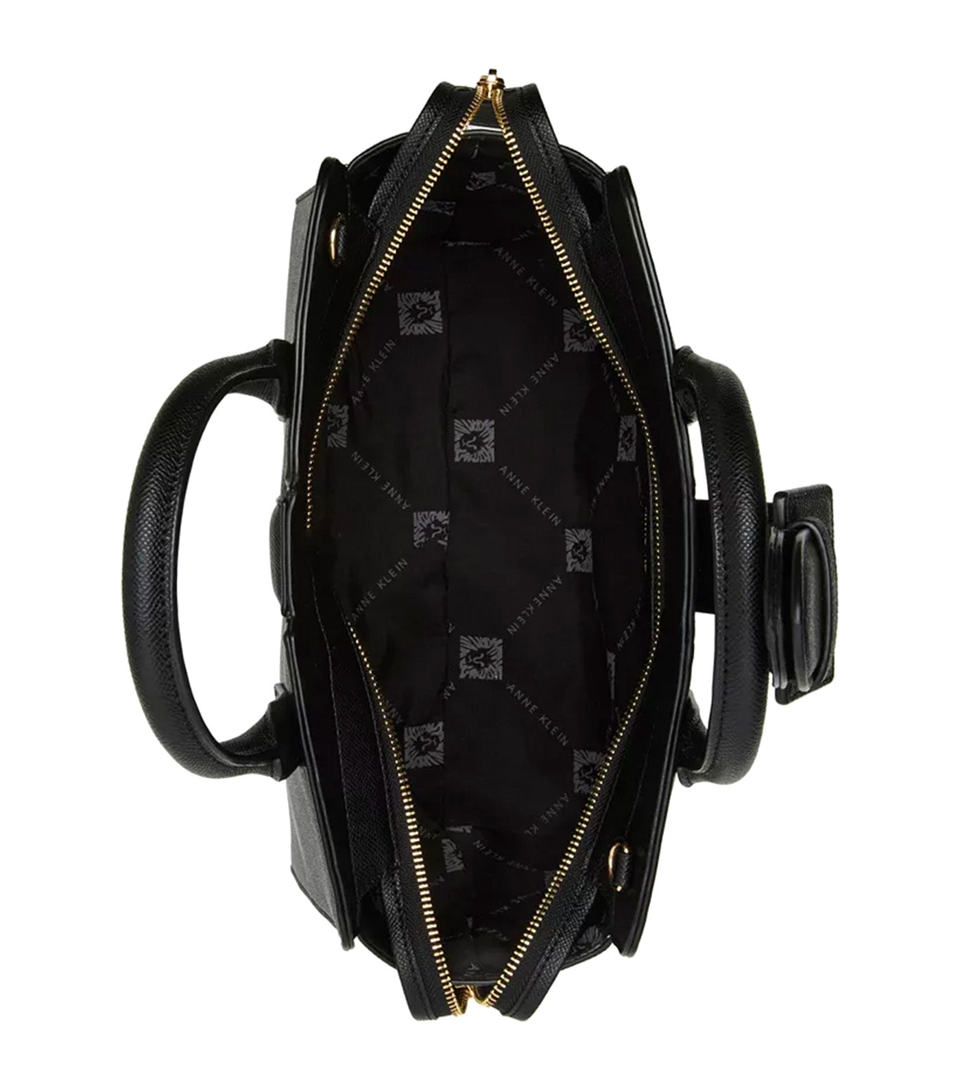 Covered Buckle with Convertible Strap Medium Satchel Bag Black