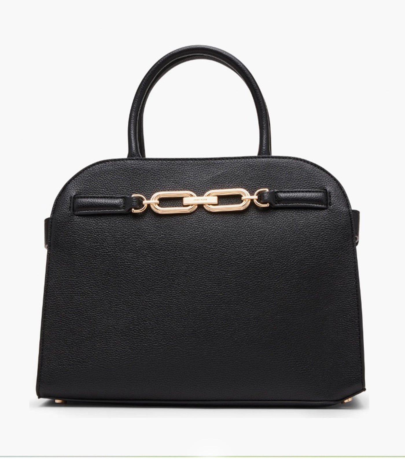 Medium Curved Satchel with Convertible Strap Black