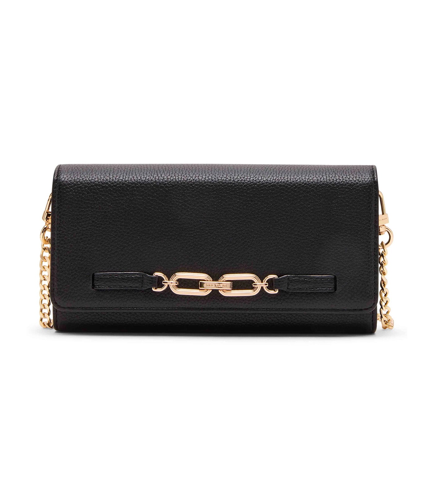 Small Chain Link Wallet on Chain Black