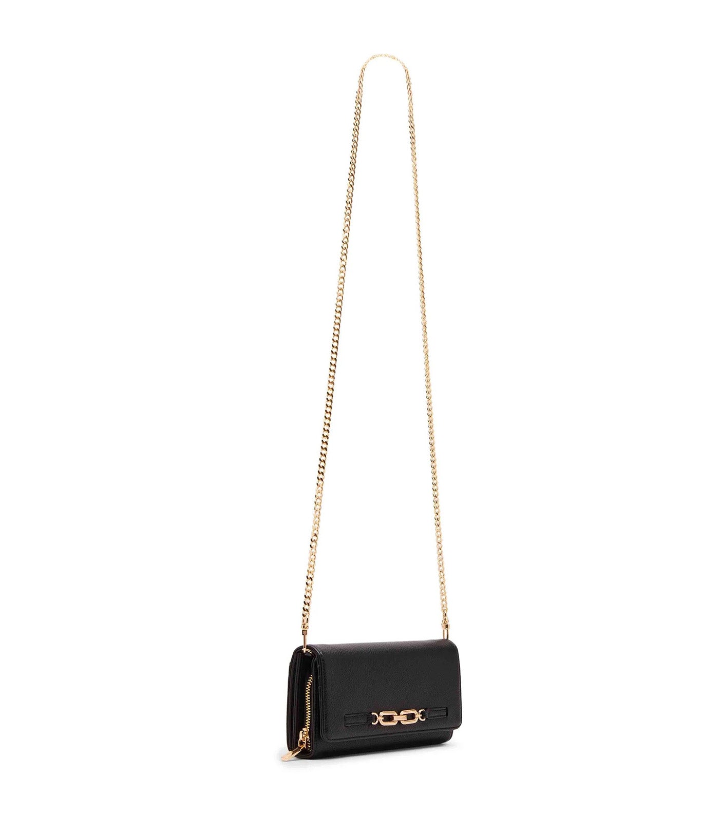 Small Chain Link Wallet on Chain Black