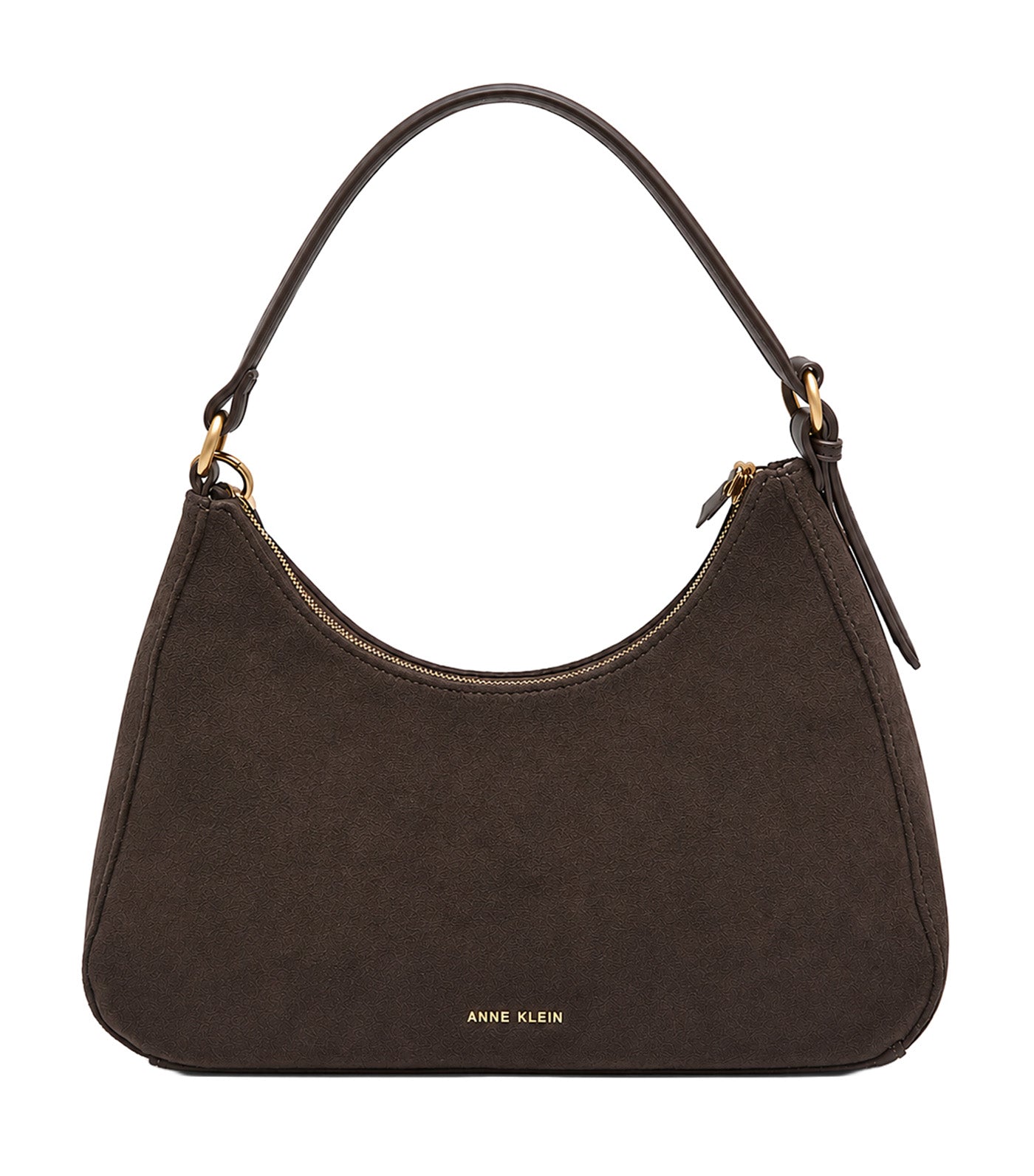 Faux Suede Horsebit Tassel Bag Brown