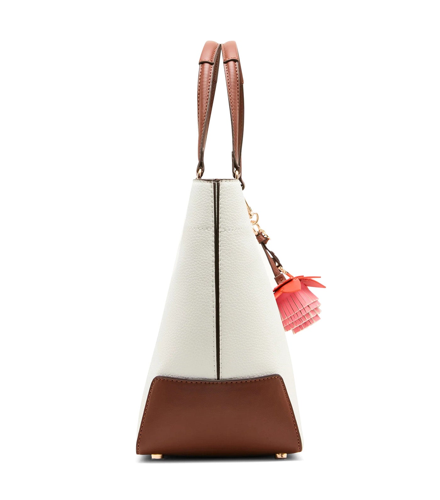 Large East West Tote Bag with Floral Bag Charm