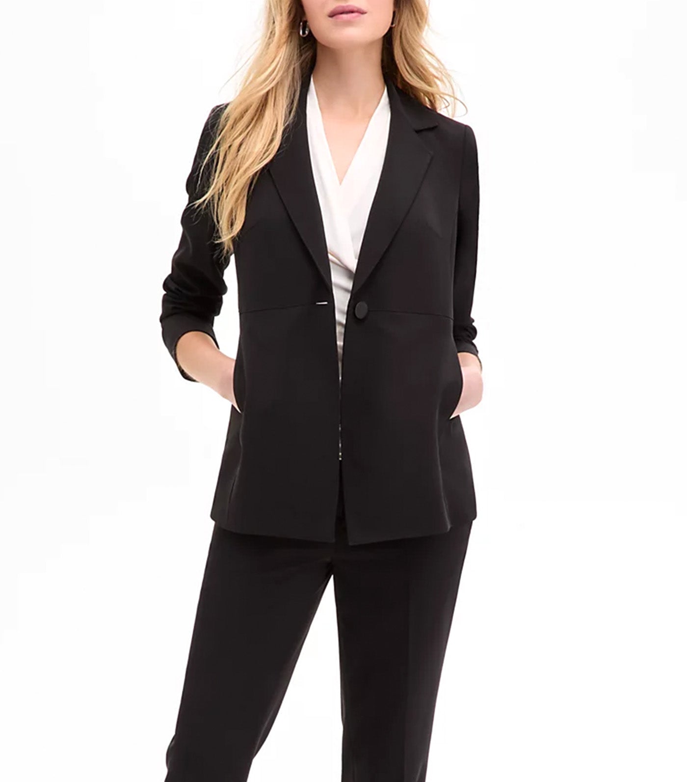 Women's Notch-Collar One-Button Jacket Black