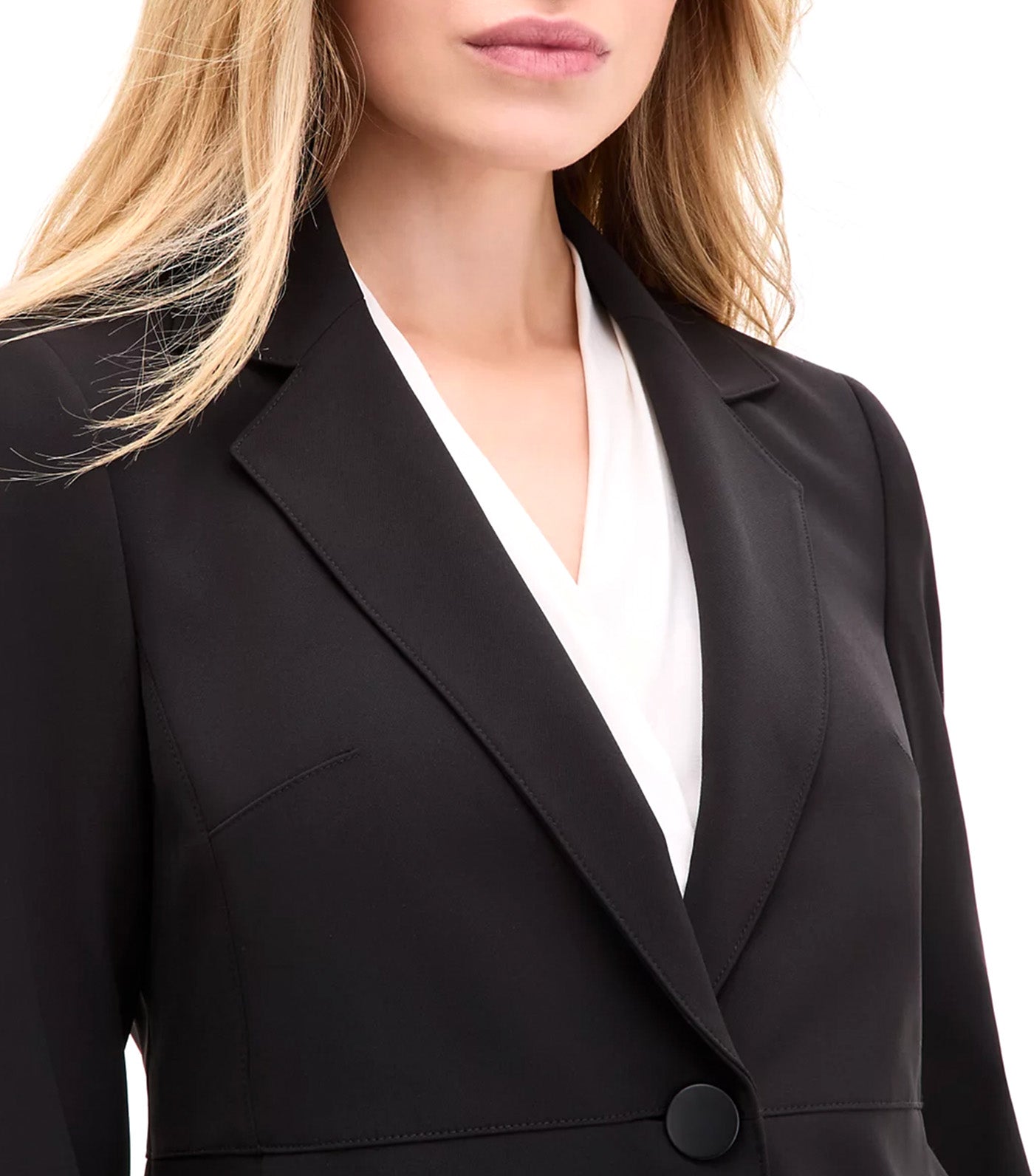 Women's Notch-Collar One-Button Jacket Black