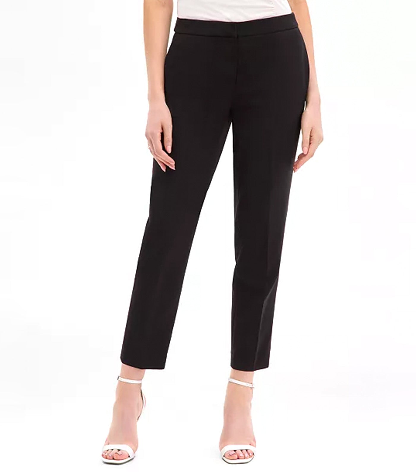 Women's Fly-Front Side-Tab Straight Pants Black