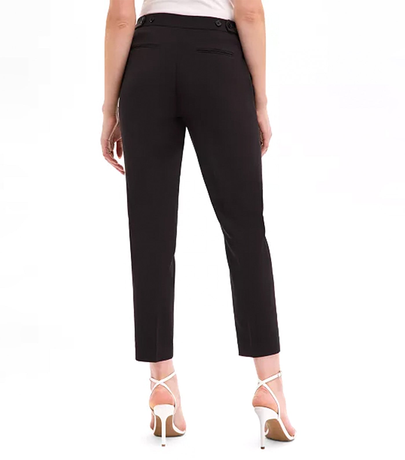 Women's Fly-Front Side-Tab Straight Pants Black