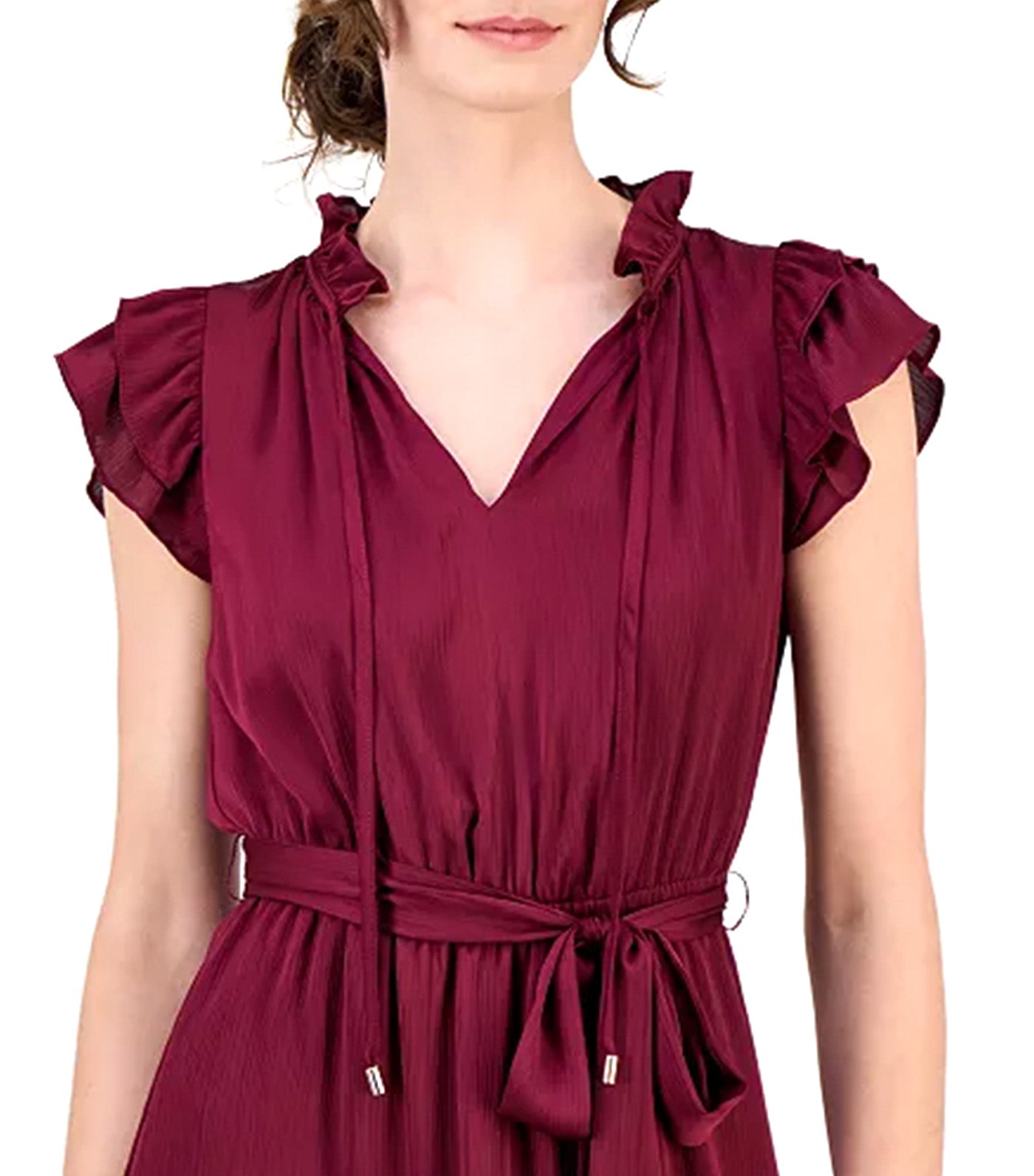 Flutter Sleeve Dress Purple
