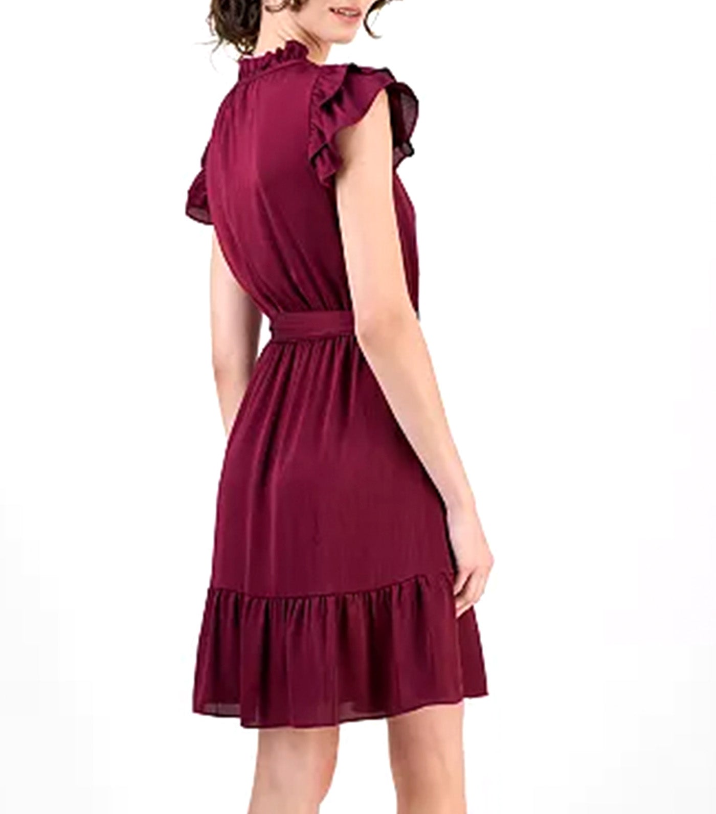 Flutter Sleeve Dress Purple