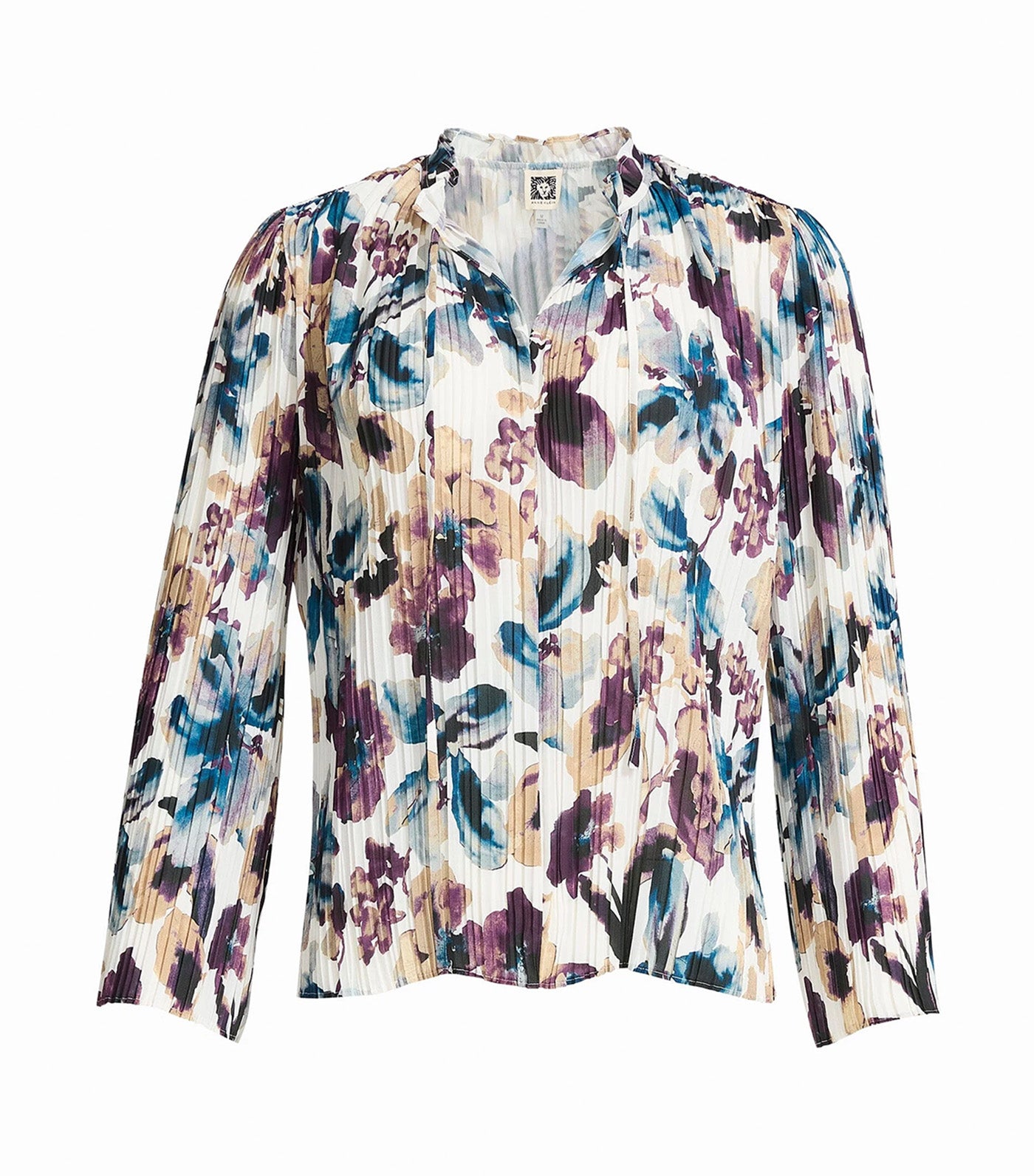 Tie Neck Pleated Top