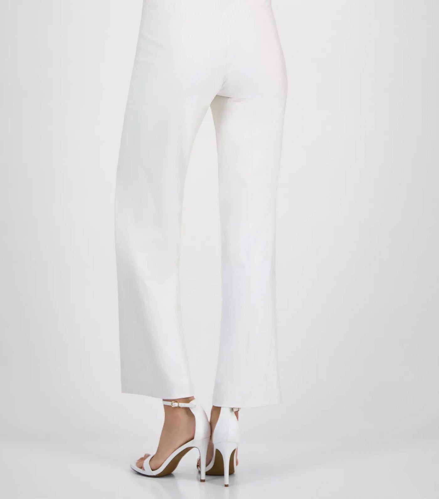 Anne Klein Women's High-Rise Pull-On Wide-Leg Pant White