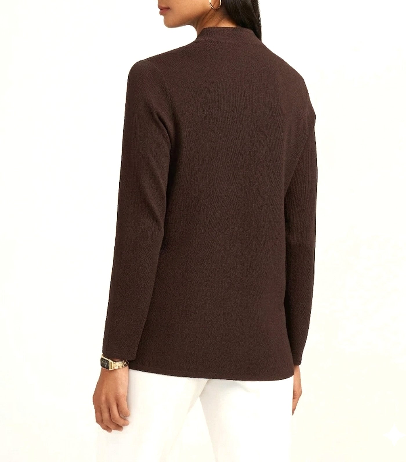 Petite Two Pocket Malibu Cardigan Dark Brown