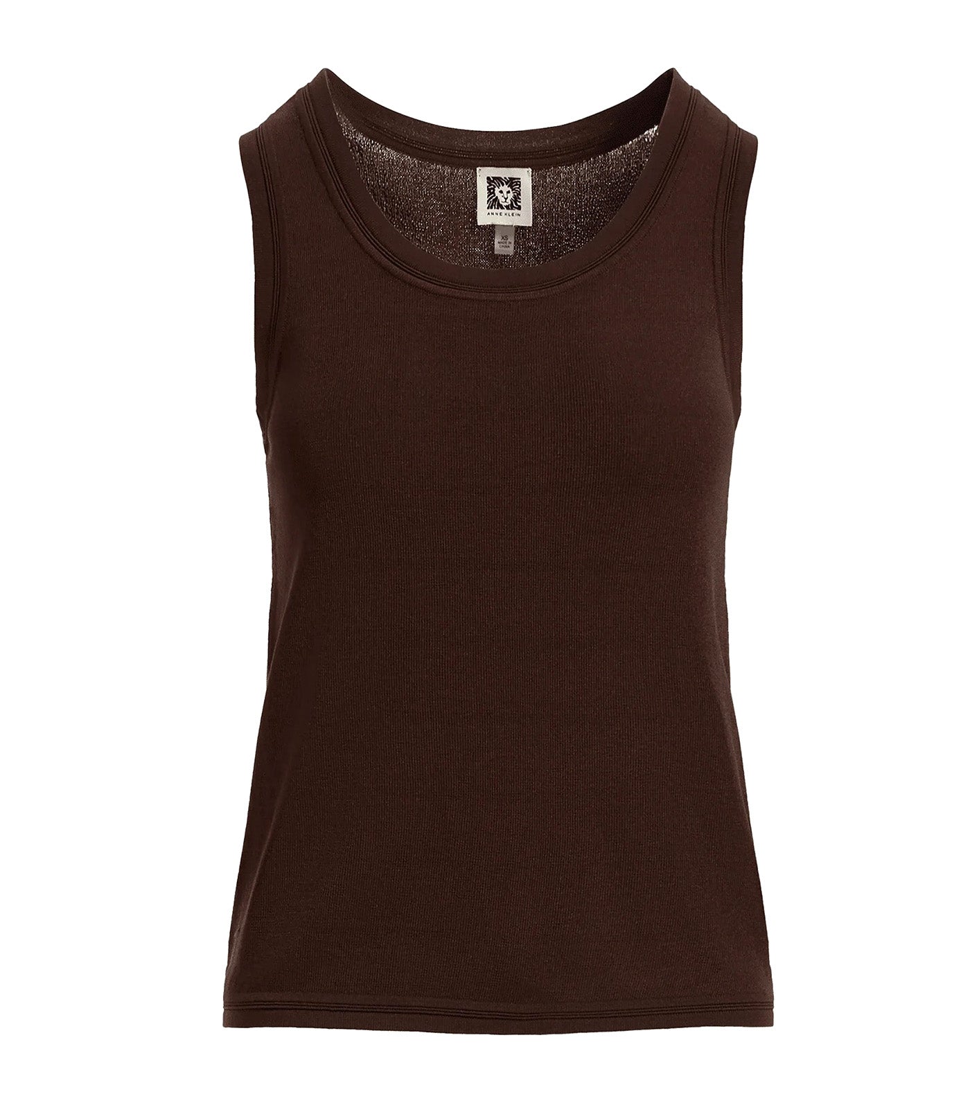 Full Needle Knit Tank Top Dark Brown