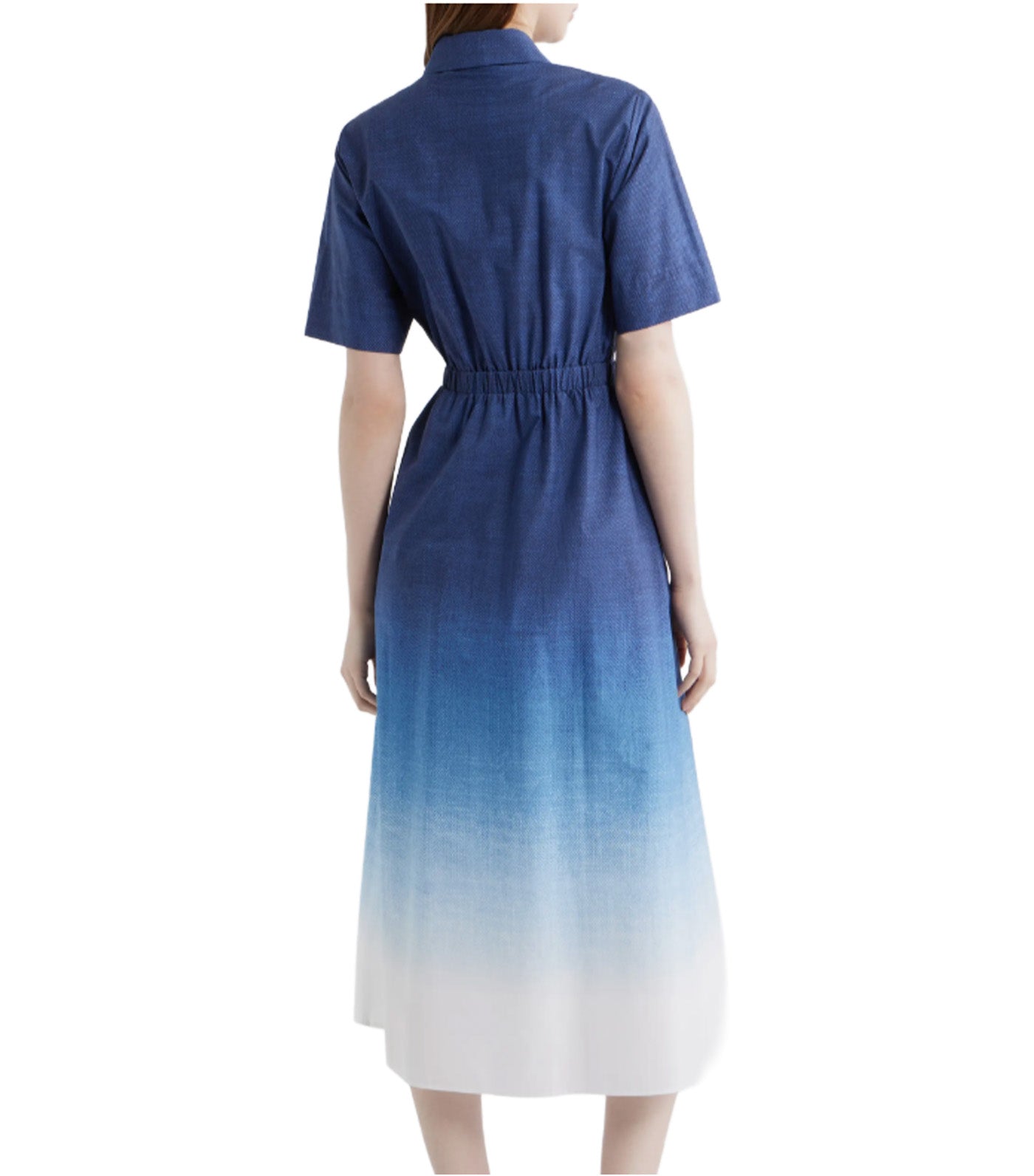 Short Sleeve Shirt Dress Blue Multi