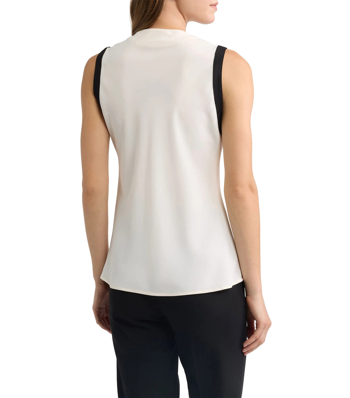 Cowl Neck Sleeveless Top White