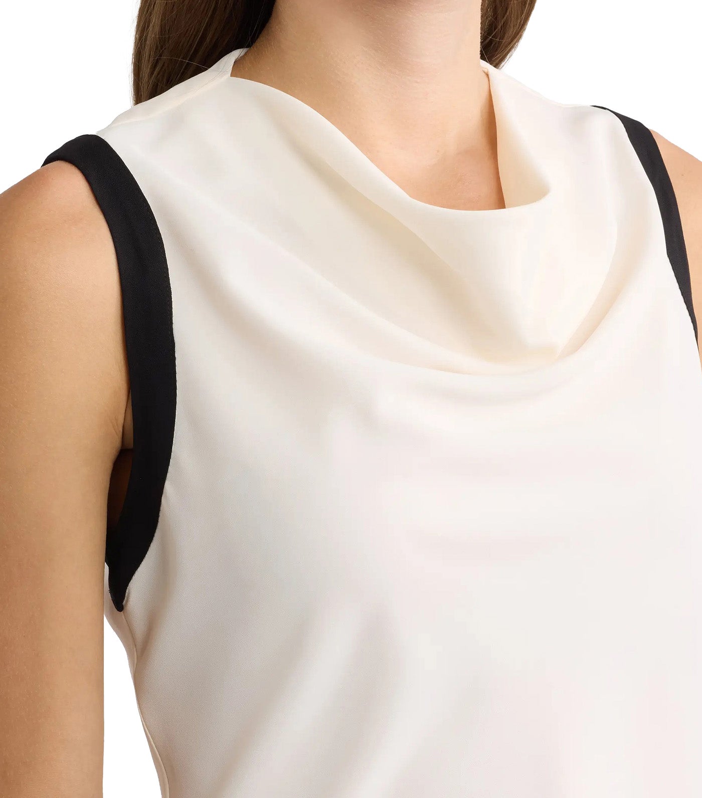 Cowl Neck Sleeveless Top White