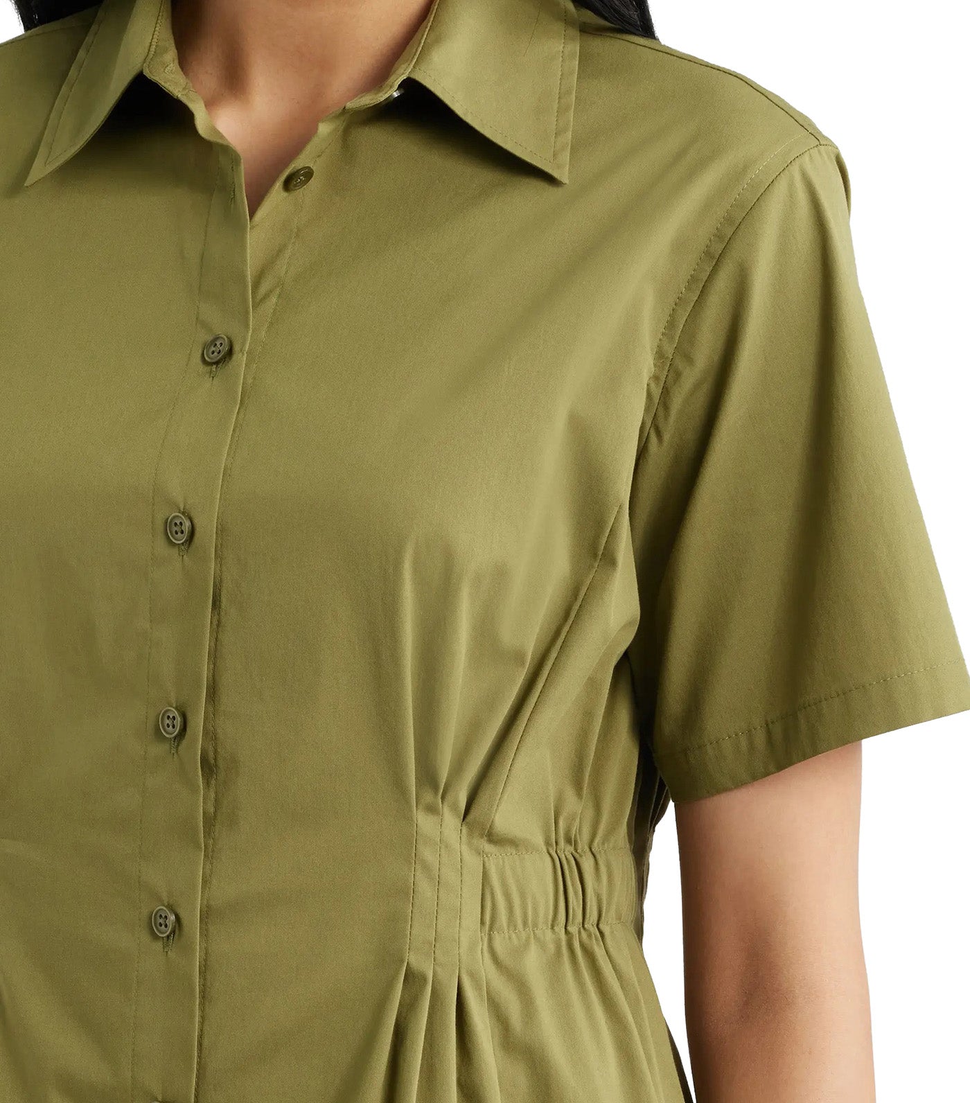 Pleated Waist Shirt Green