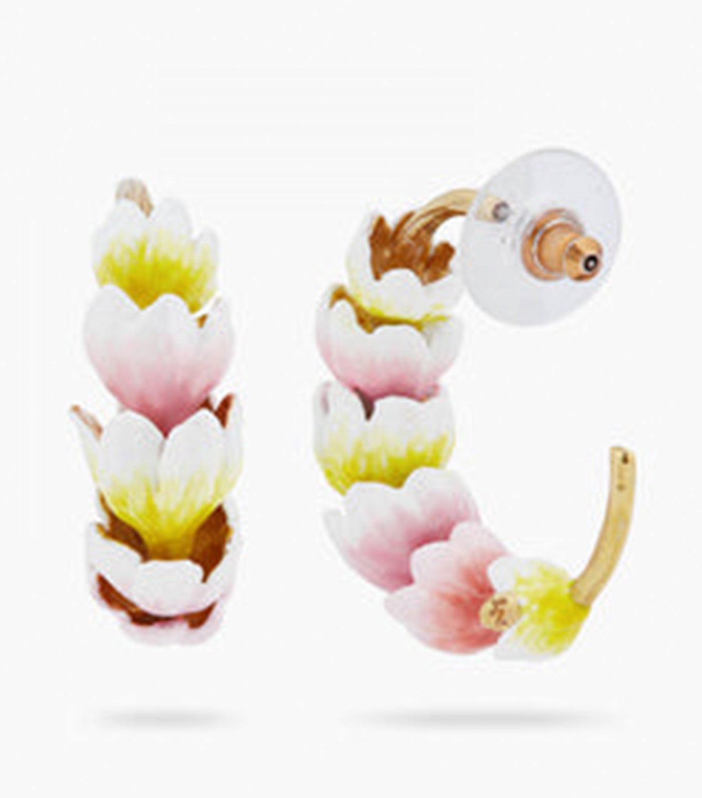 White and Purple Crocus Earrings