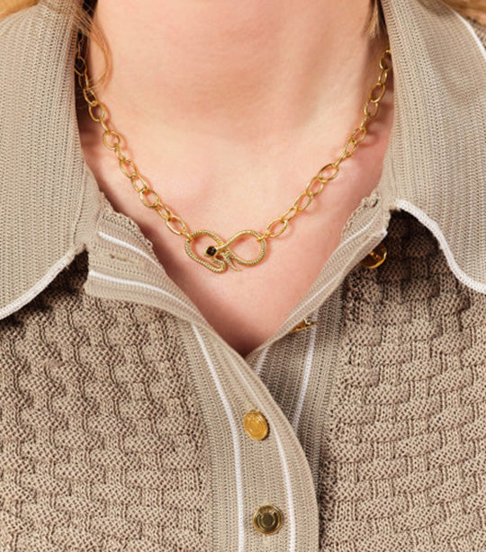 Oval Link And Egyptian Snake Necklace