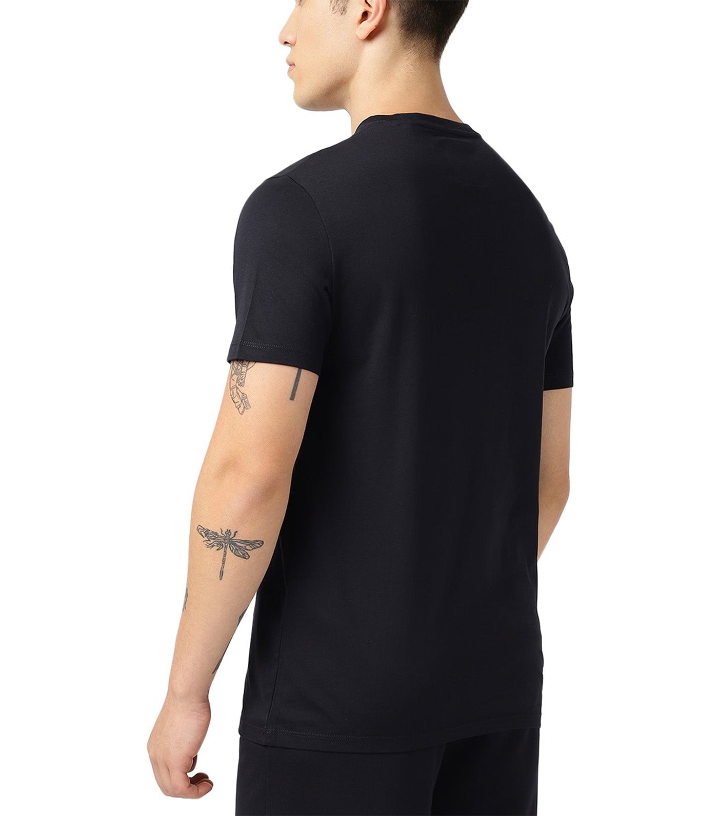 Crewneck Tee with Monogram Navy