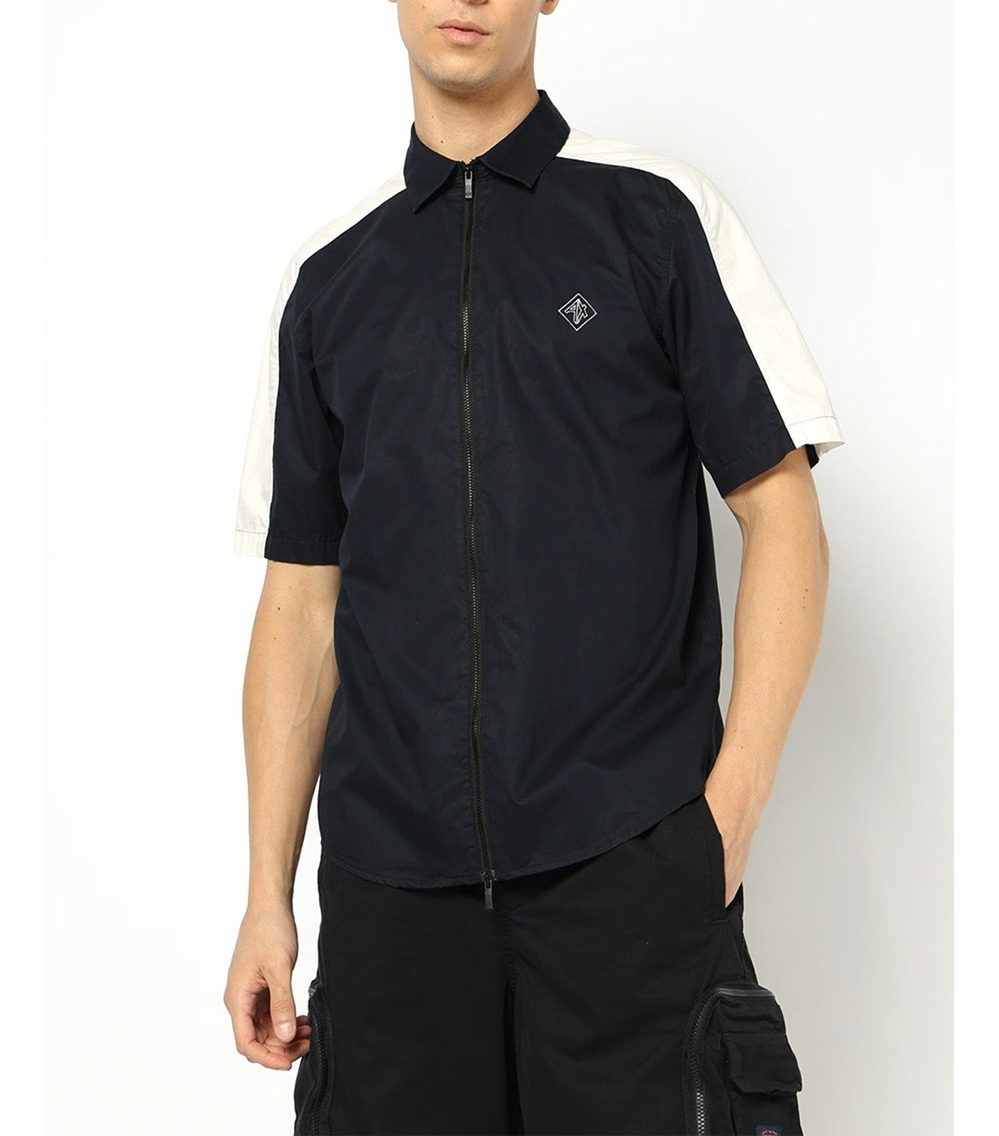 Monogram Cotton Tee Deep Navy/Off White