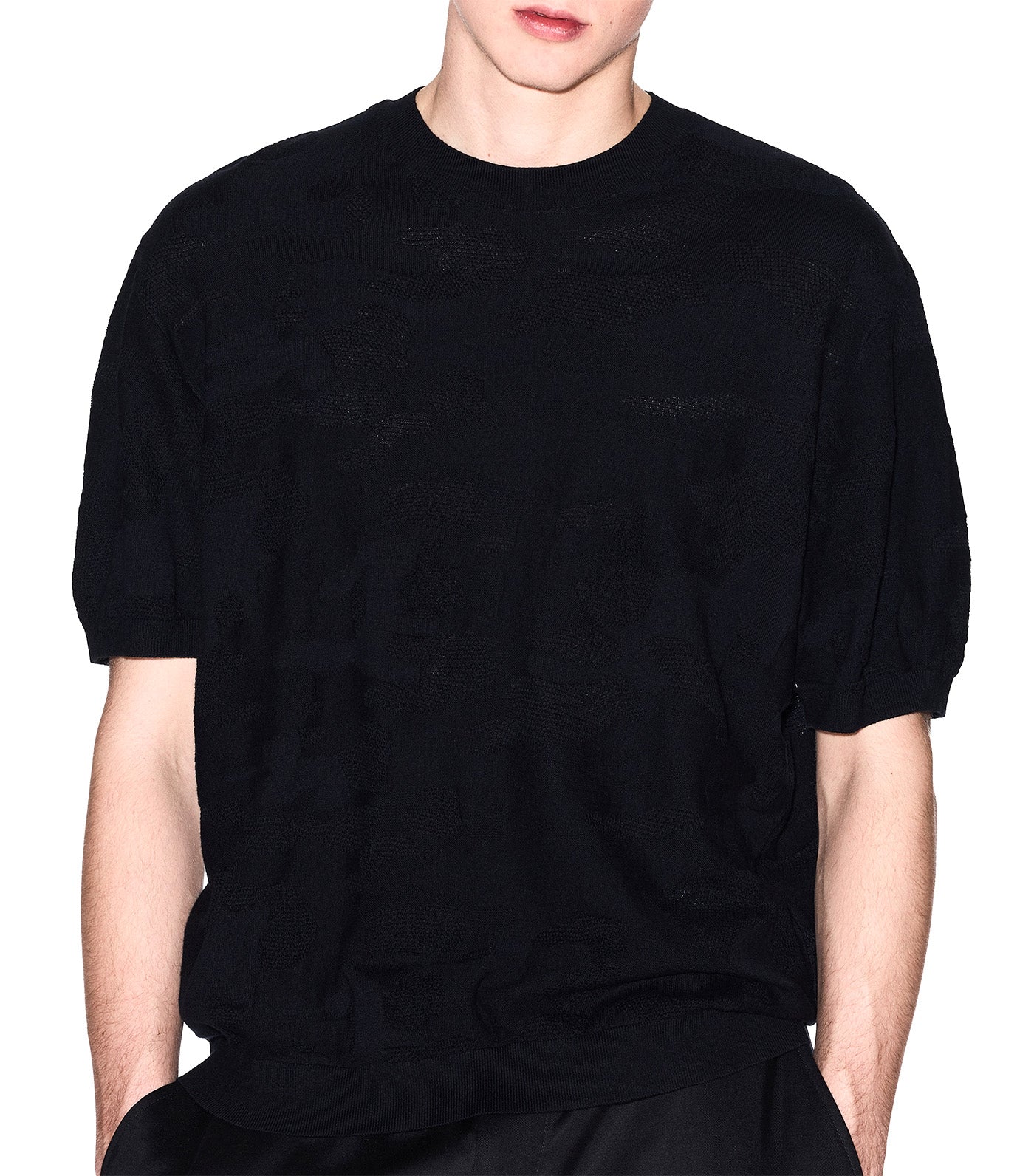 Camouflage Cotton Sweater Black