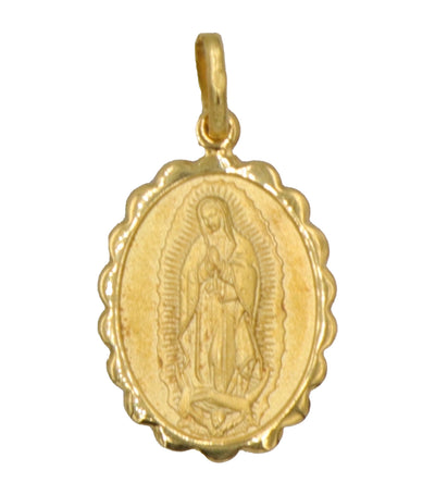 Our Lady of Guadalupe Oval Medal 18k Yellow Gold