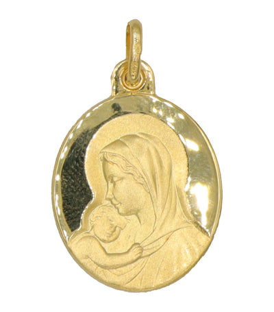 Madonna Oval Medal 18k Yellow Gold