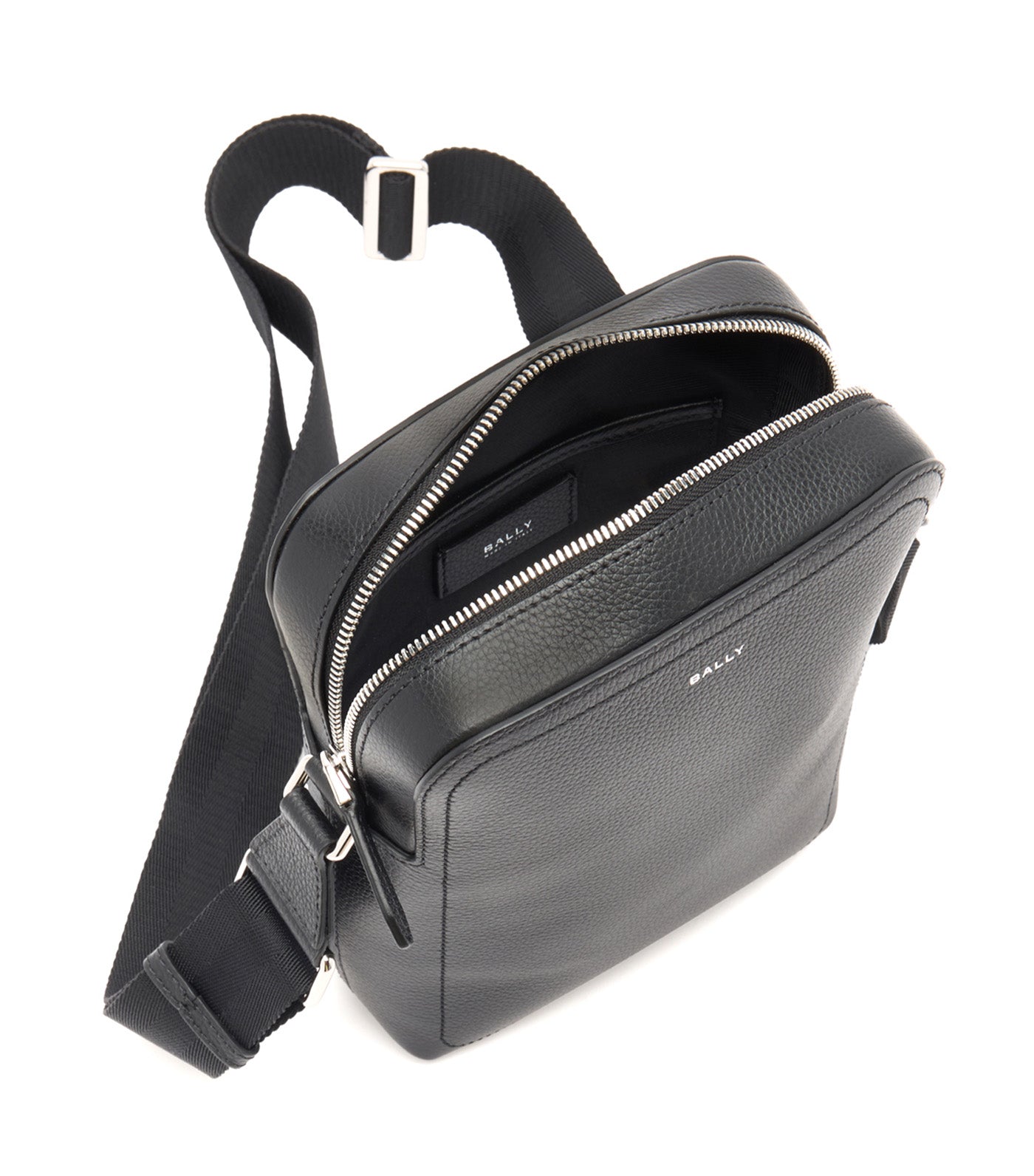 Capitol Crossbody Bag in Grained Leather Black