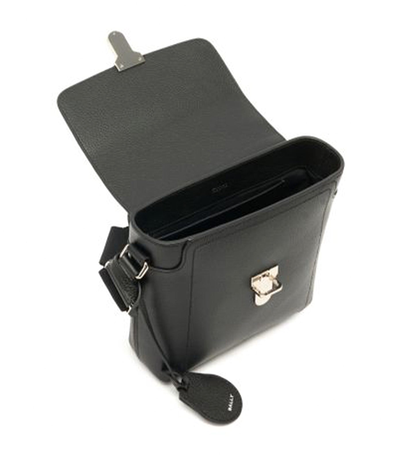 Capitol Crossbody Bag in Grained Leather Black
