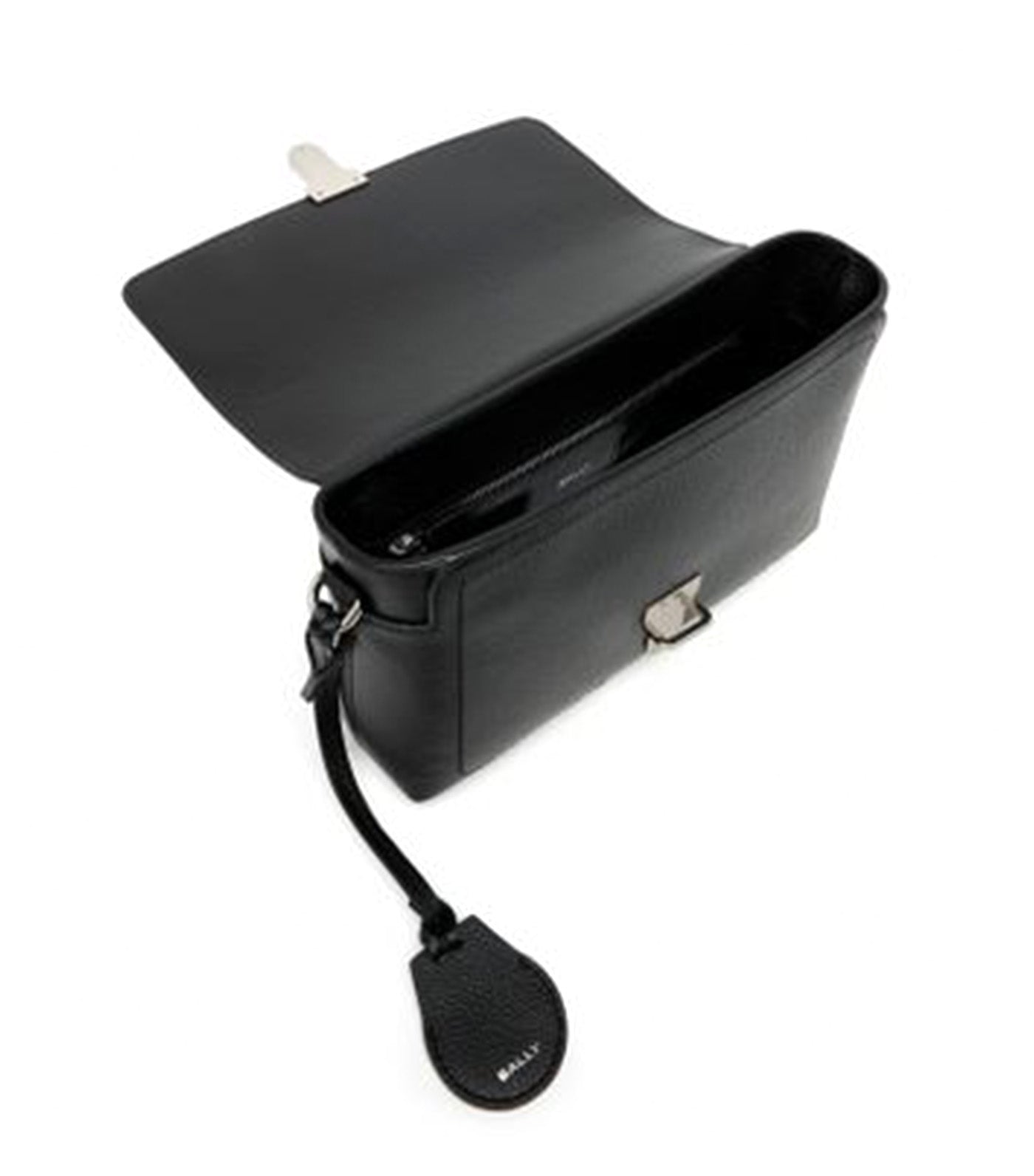 Capitol Crossbody Bag in Grained Leather Black