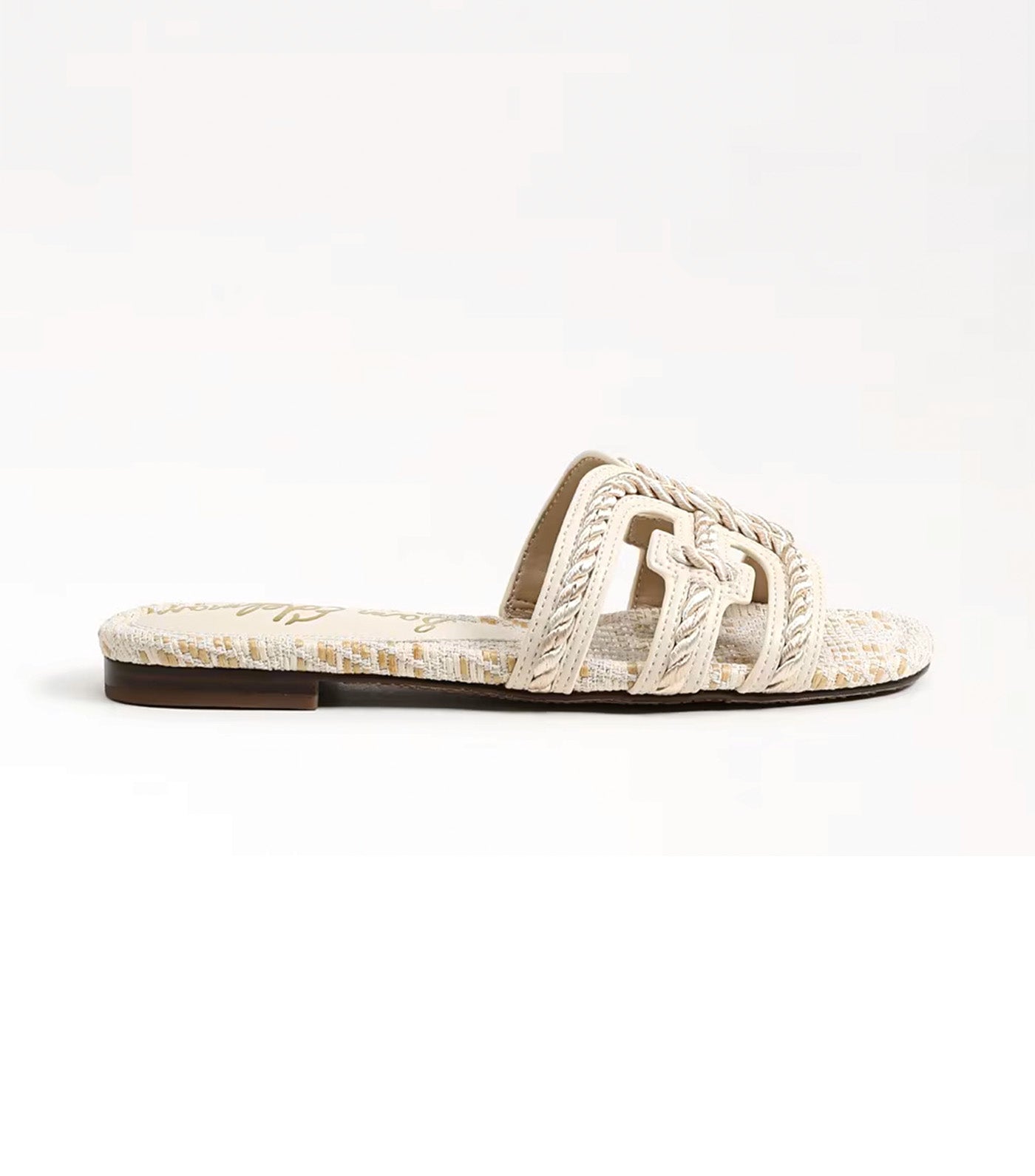 Sam Edelman Bay Twist Slide Sandal Faux Raffia Modern Ivory
