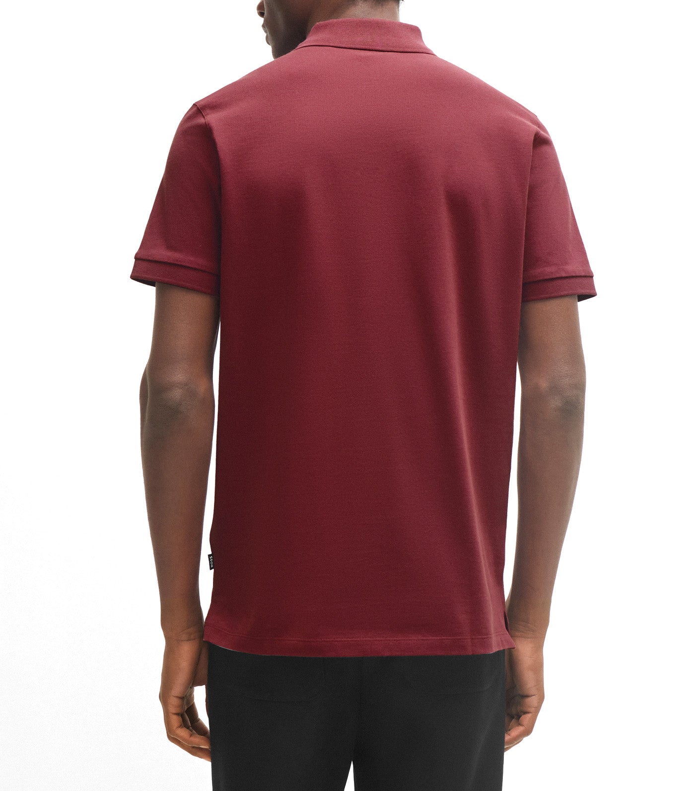 Cotton Polo Shirt with Embroidered Logo Dark Red