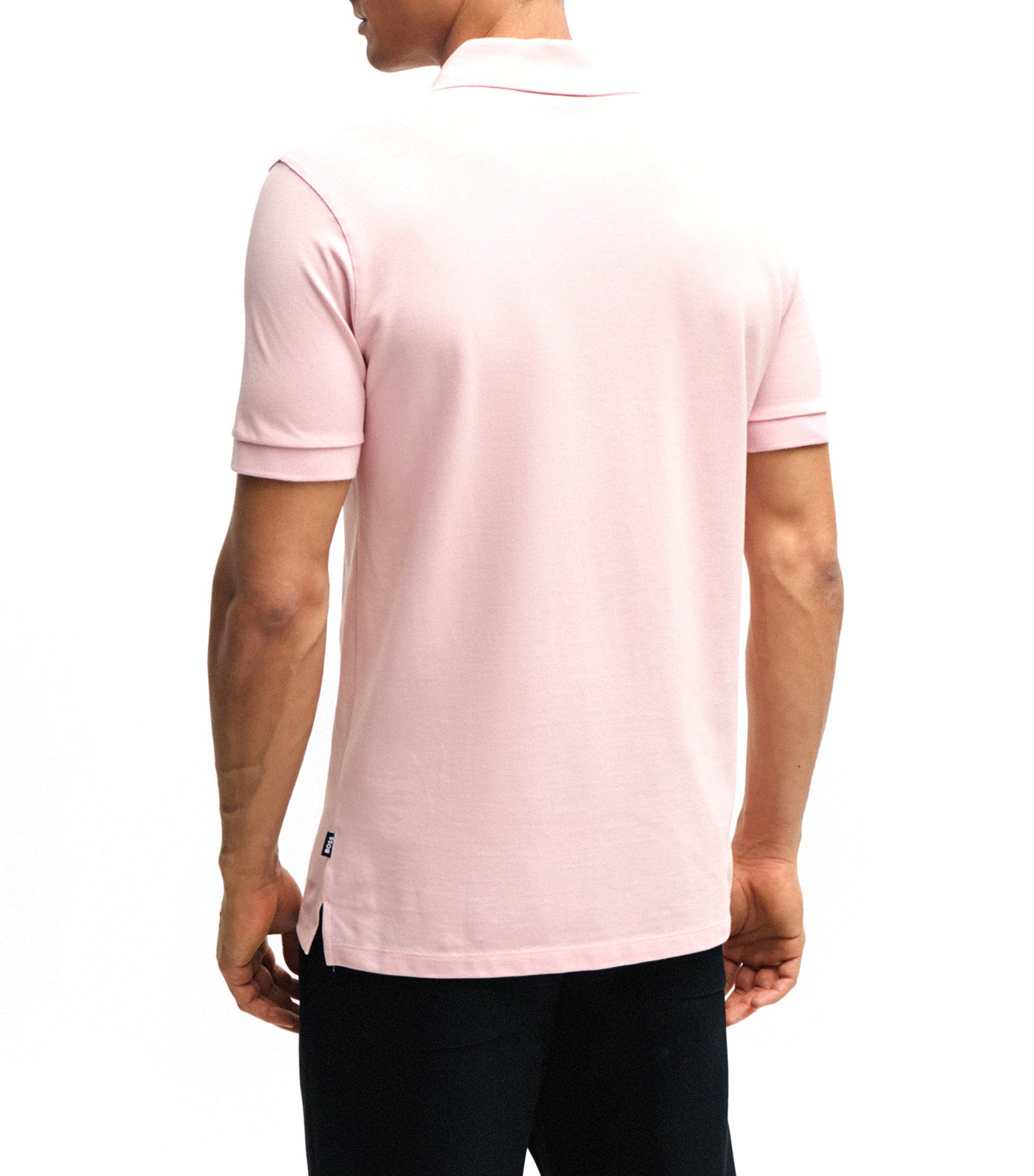 Cotton Polo Shirt with Embroidered Logo Light Pink